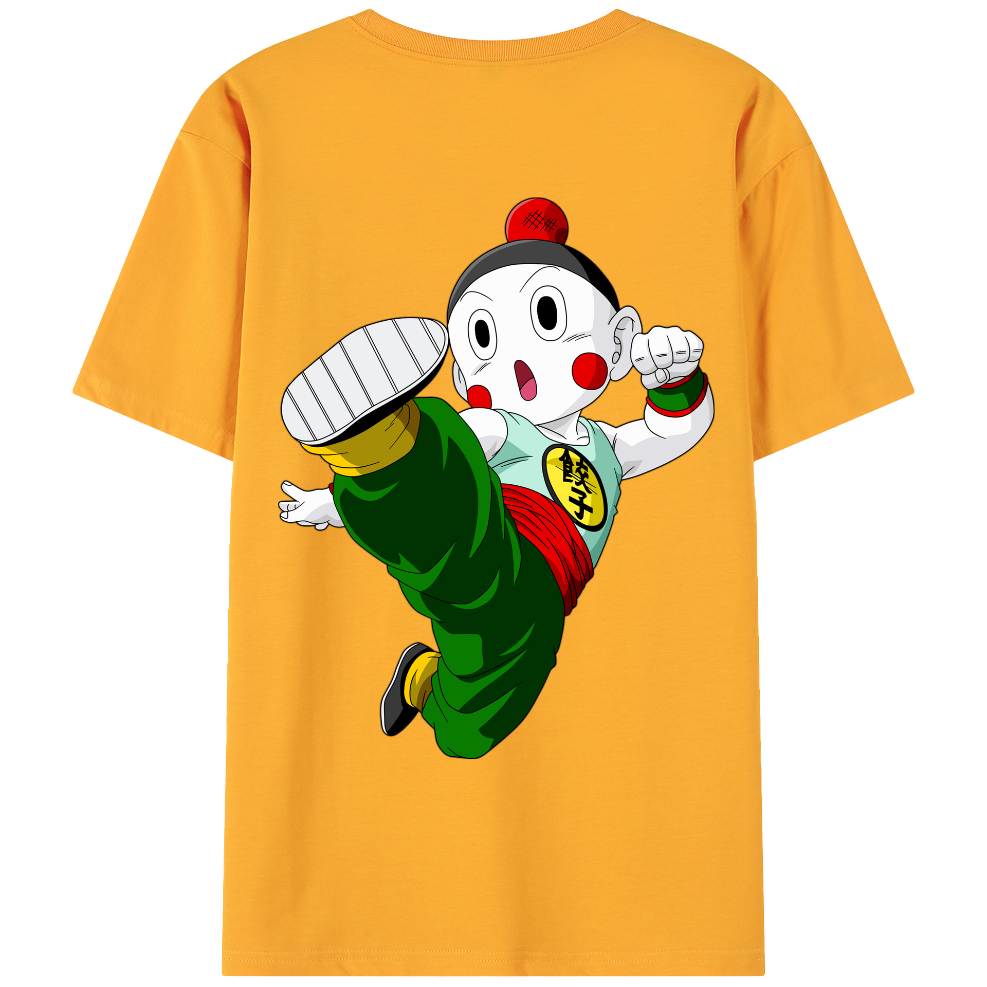 （画像用） ドラゴンボール 餃子（チャオズ）DRAGON BALL Chaoz 綿100％ メンズ半袖Tシャツ（バックプリント） 通気性