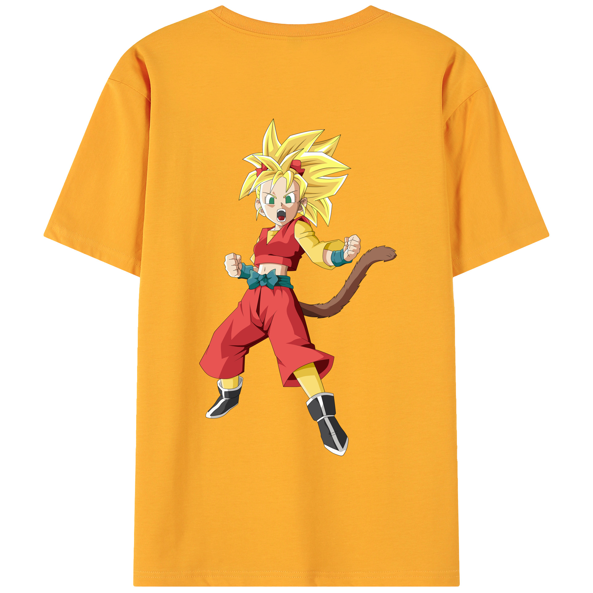 （画像用） ドラゴンボール カリフラ DRAGON BALL Caulifla 綿100％ メンズ半袖Tシャツ（バックプリント） 通気性