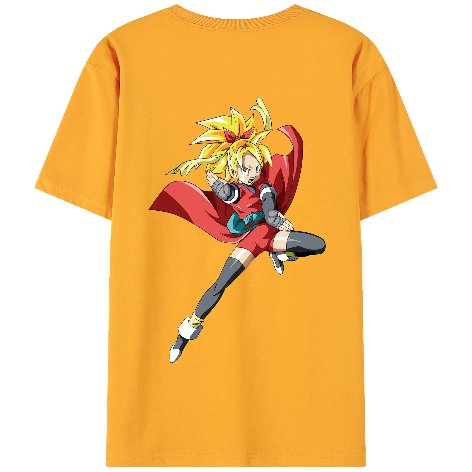 （画像用） ドラゴンボール カリフラ DRAGON BALL Caulifla 綿100％ メンズ半袖Tシャツ（バックプリント） 通気性