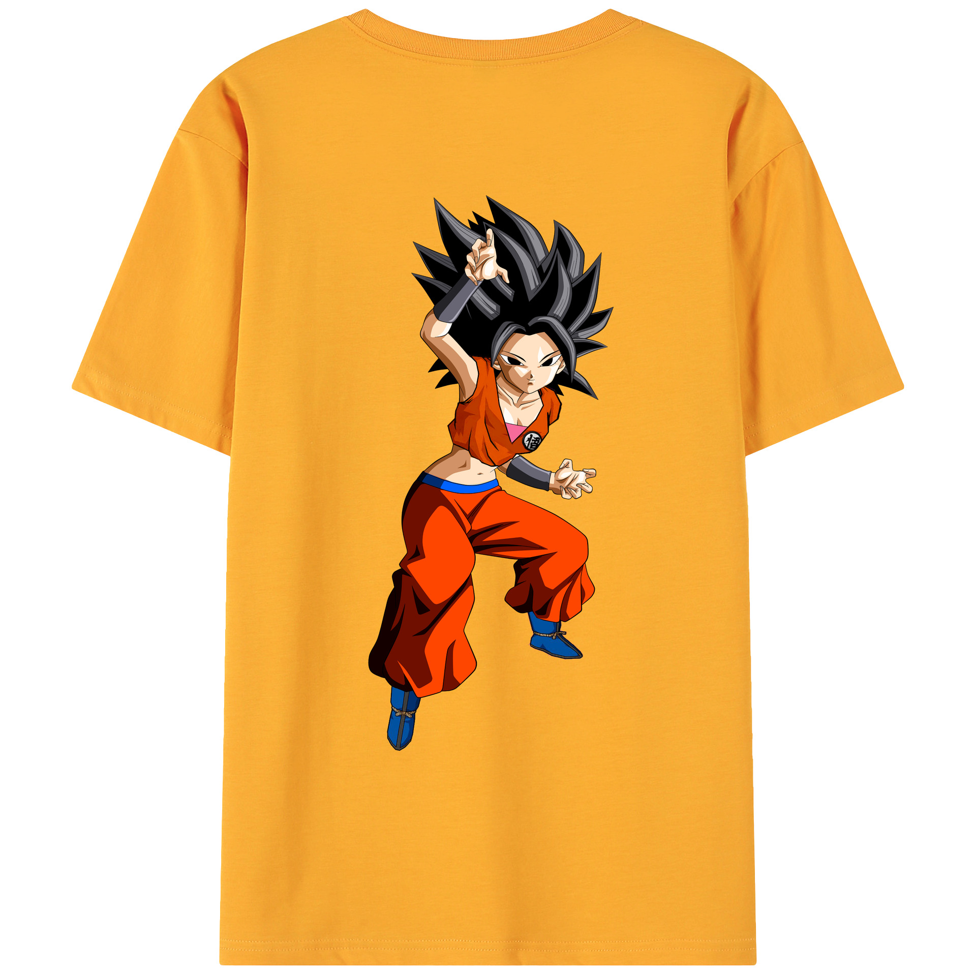 （画像用） ドラゴンボール カリフラ DRAGON BALL Caulifla 綿100％ メンズ半袖Tシャツ（バックプリント） 通気性