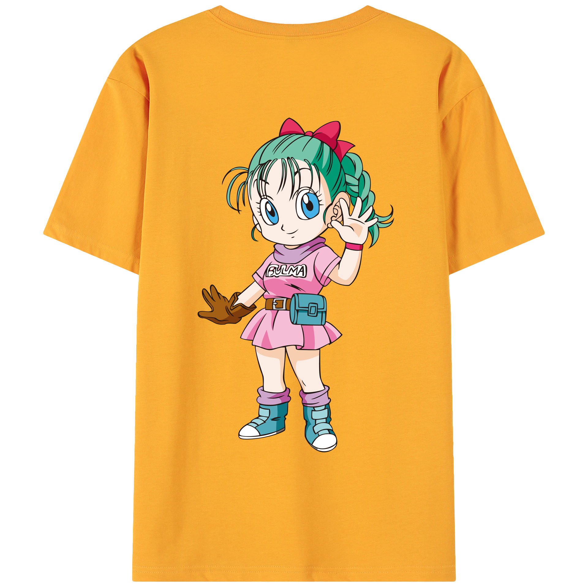 （画像用） ドラゴンボール ブルマ DRAGON BALL Bulma 綿100％ メンズ半袖Tシャツ（バックプリント） 通気性