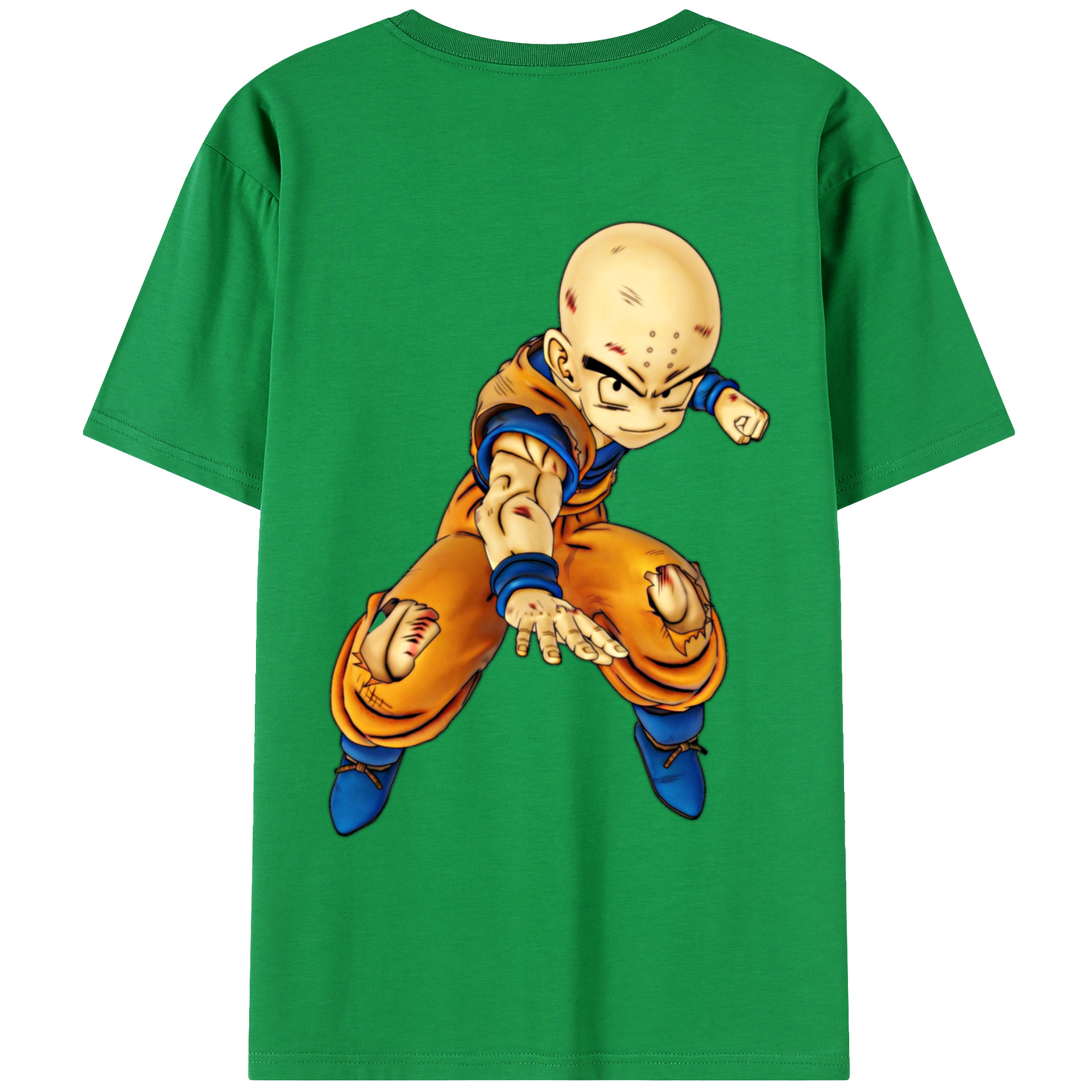 （画像用） ドラゴンボール クリリン DRAGON BALL krillin 綿100％ メンズ半袖Tシャツ（バックプリント） 通気性
