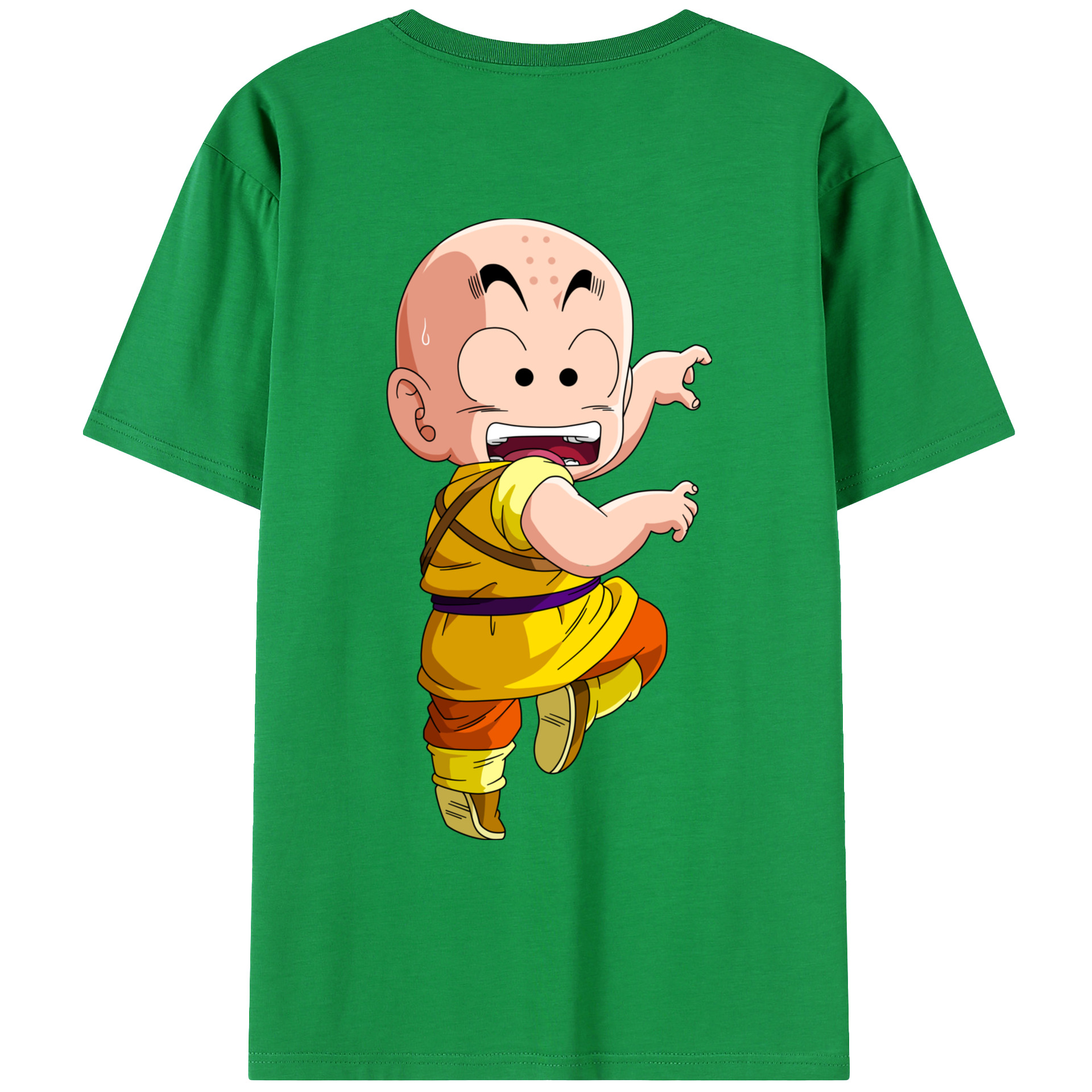 （画像用） ドラゴンボール クリリン DRAGON BALL krillin 綿100％ メンズ半袖Tシャツ（バックプリント） 通気性