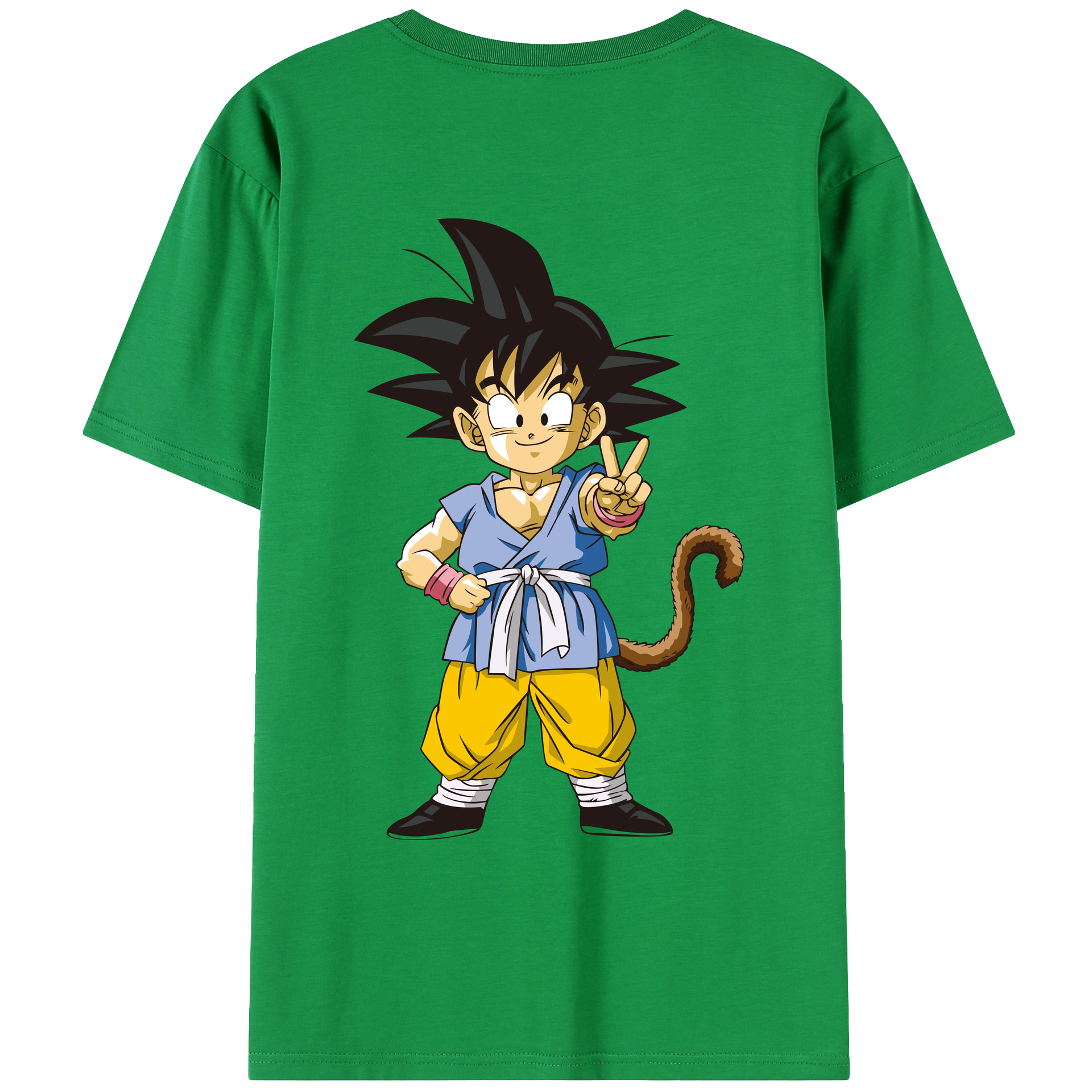 （画像用） ドラゴンボール 孫悟空（そん ごくう）Son Goku カカロット DRAGON BALL Kakarotto 綿100％ メンズ半袖Tシャツ（バックプリント） 通気性