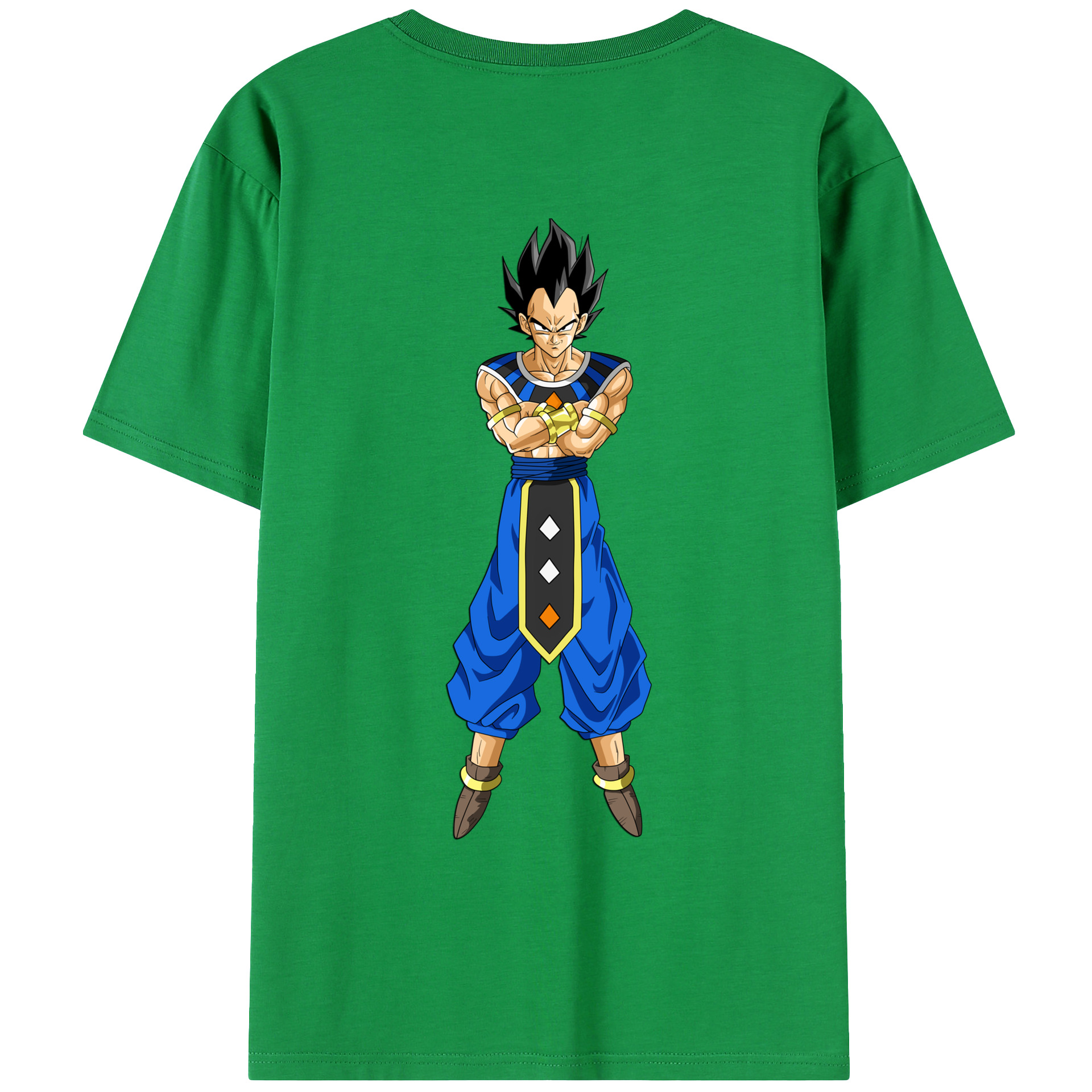 （画像用） ドラゴンボール ベジータ四世（Bejīta Yonsei）DRAGON BALL Vegeta IV 綿100％ メンズ半袖Tシャツ（バックプリント） 通気性