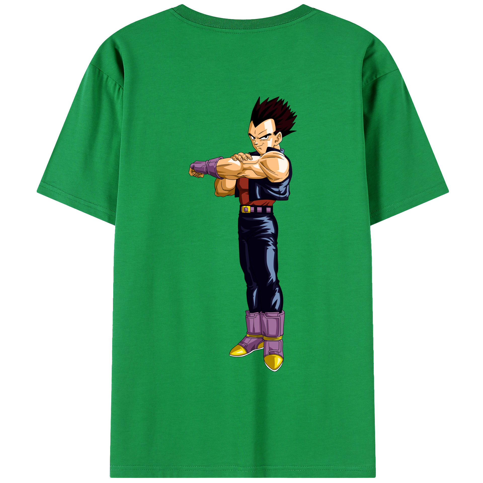 （画像用） ドラゴンボール ベジータ四世（Bejīta Yonsei）DRAGON BALL Vegeta IV 綿100％ メンズ半袖Tシャツ（バックプリント） 通気性