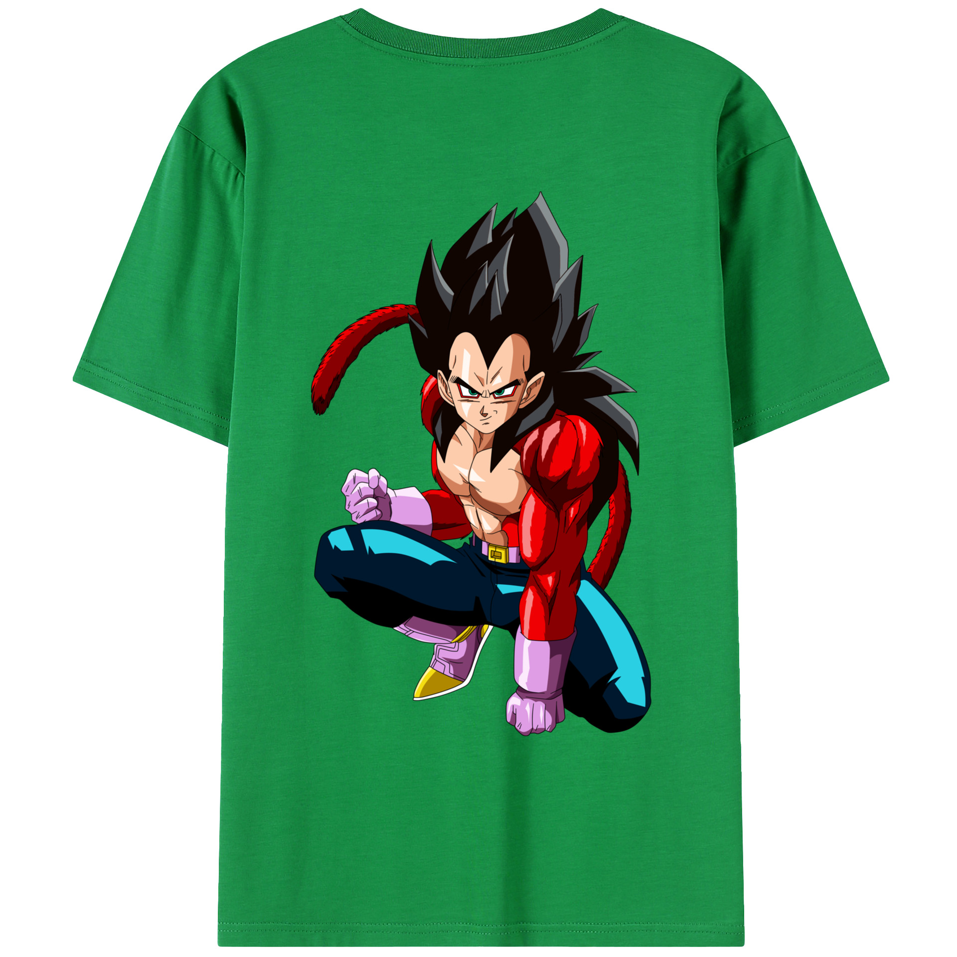 （画像用） ドラゴンボール ベジータ四世（Bejīta Yonsei）DRAGON BALL Vegeta IV 綿100％ メンズ半袖Tシャツ（バックプリント） 通気性