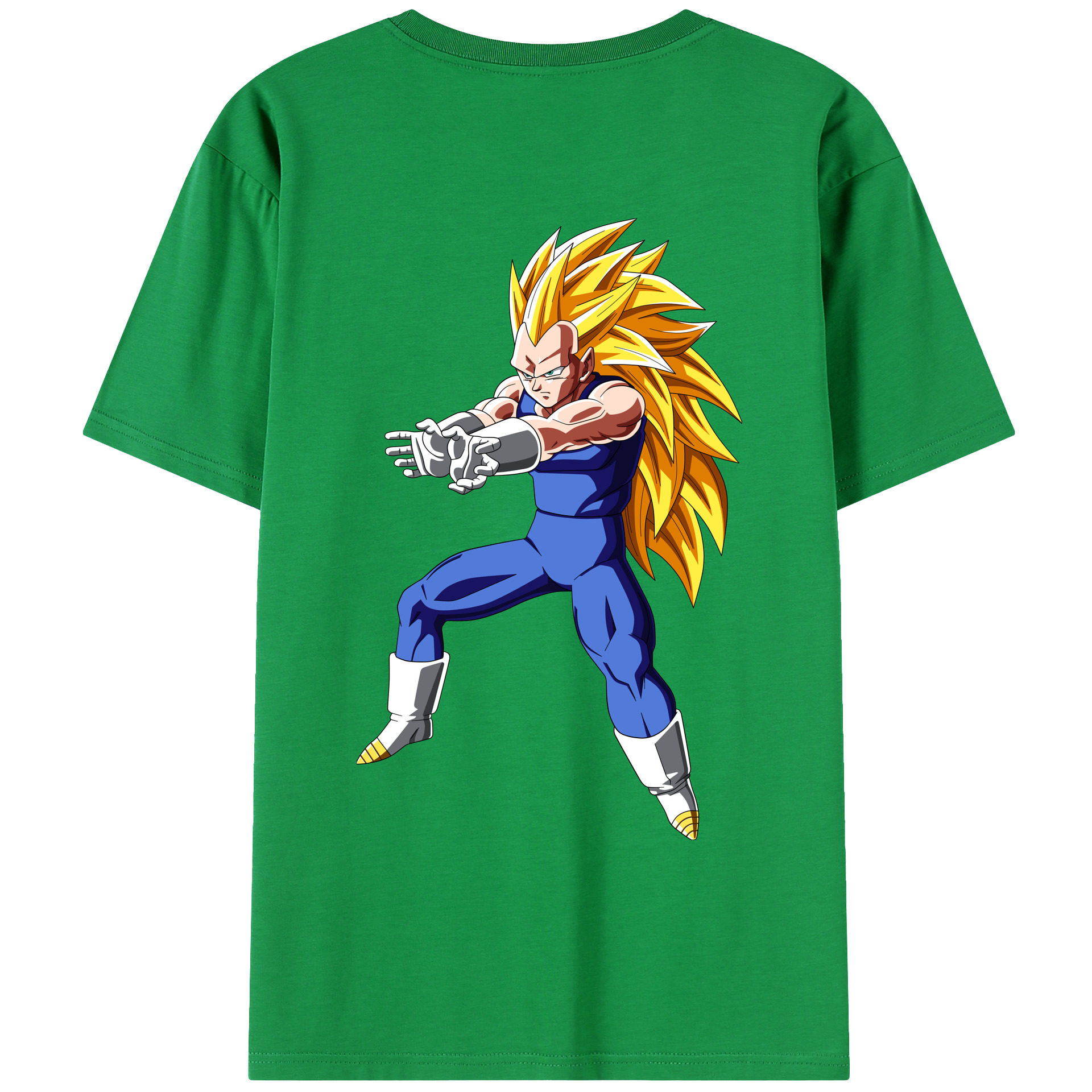 （画像用） ドラゴンボール ベジータ四世（Bejīta Yonsei）DRAGON BALL Vegeta IV 綿100％ メンズ半袖Tシャツ（バックプリント） 通気性