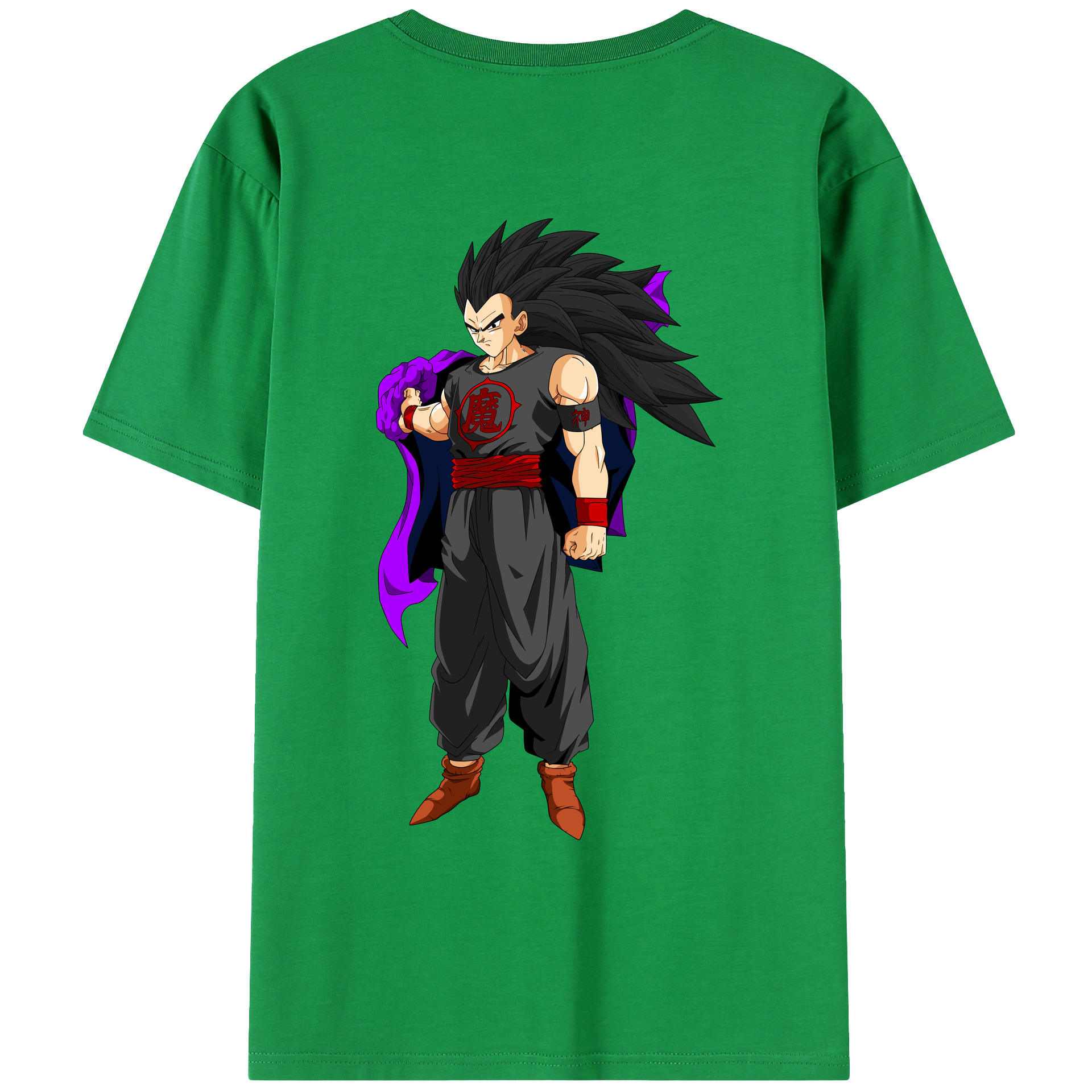 （画像用） ドラゴンボール ベジータ四世（Bejīta Yonsei）DRAGON BALL Vegeta IV 綿100％ メンズ半袖Tシャツ（バックプリント） 通気性