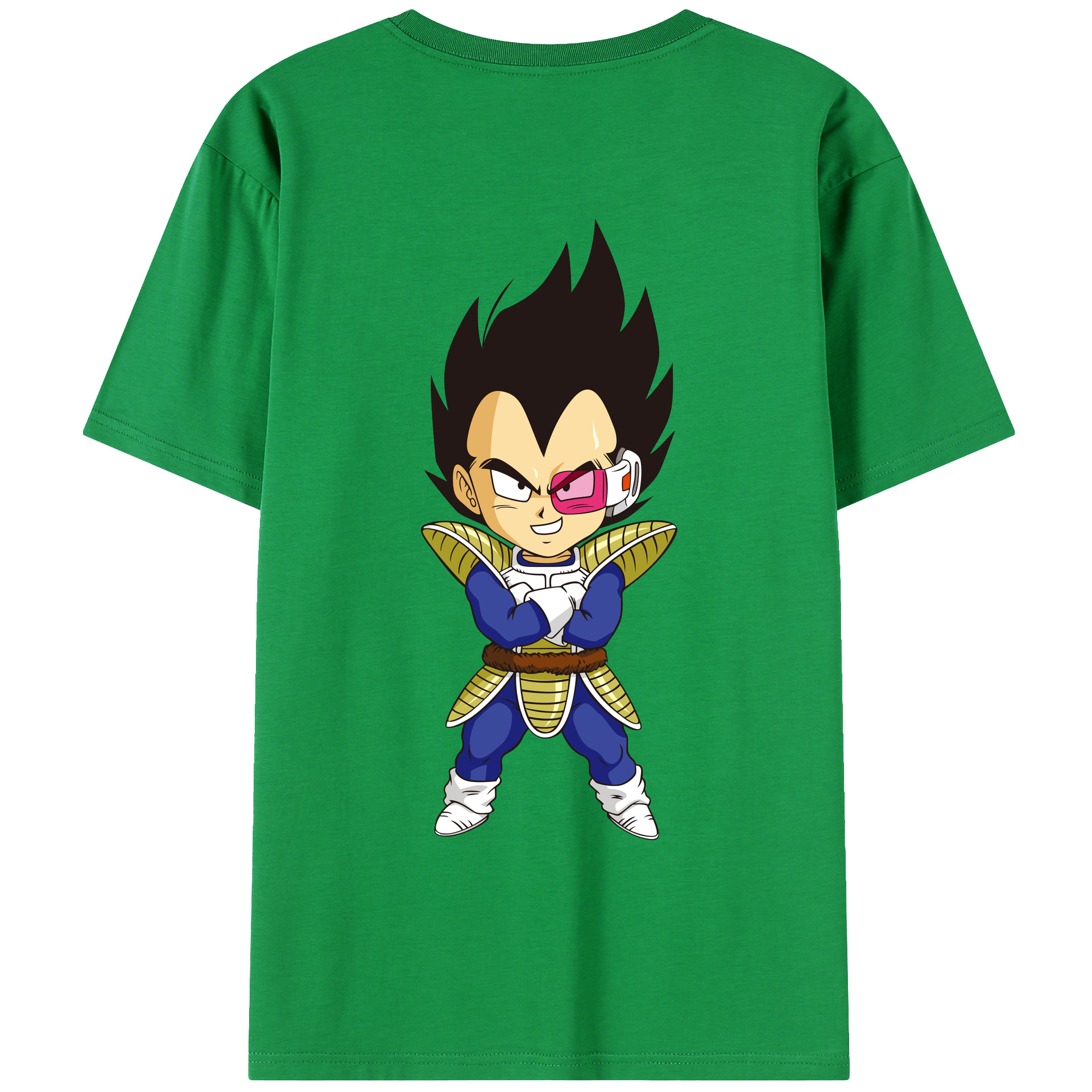 （画像用） ドラゴンボール ベジータ四世（Bejīta Yonsei）DRAGON BALL Vegeta IV 綿100％ メンズ半袖Tシャツ（バックプリント） 通気性