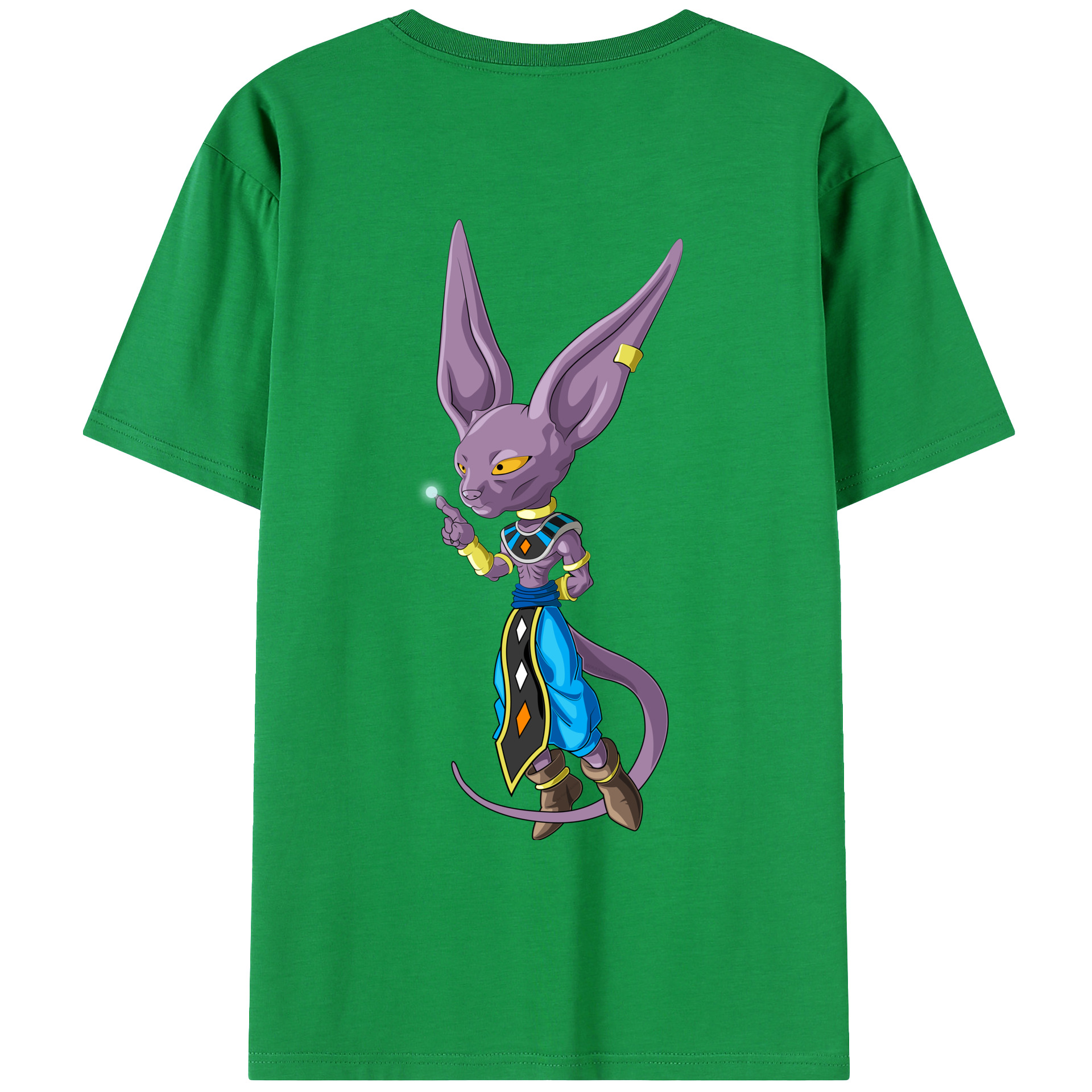 （画像用） ドラゴンボール ビルス 破壊神ビルス DRAGON BALL Beerus Birusu 綿100％ メンズ半袖Tシャツ（バックプリント） 通気性