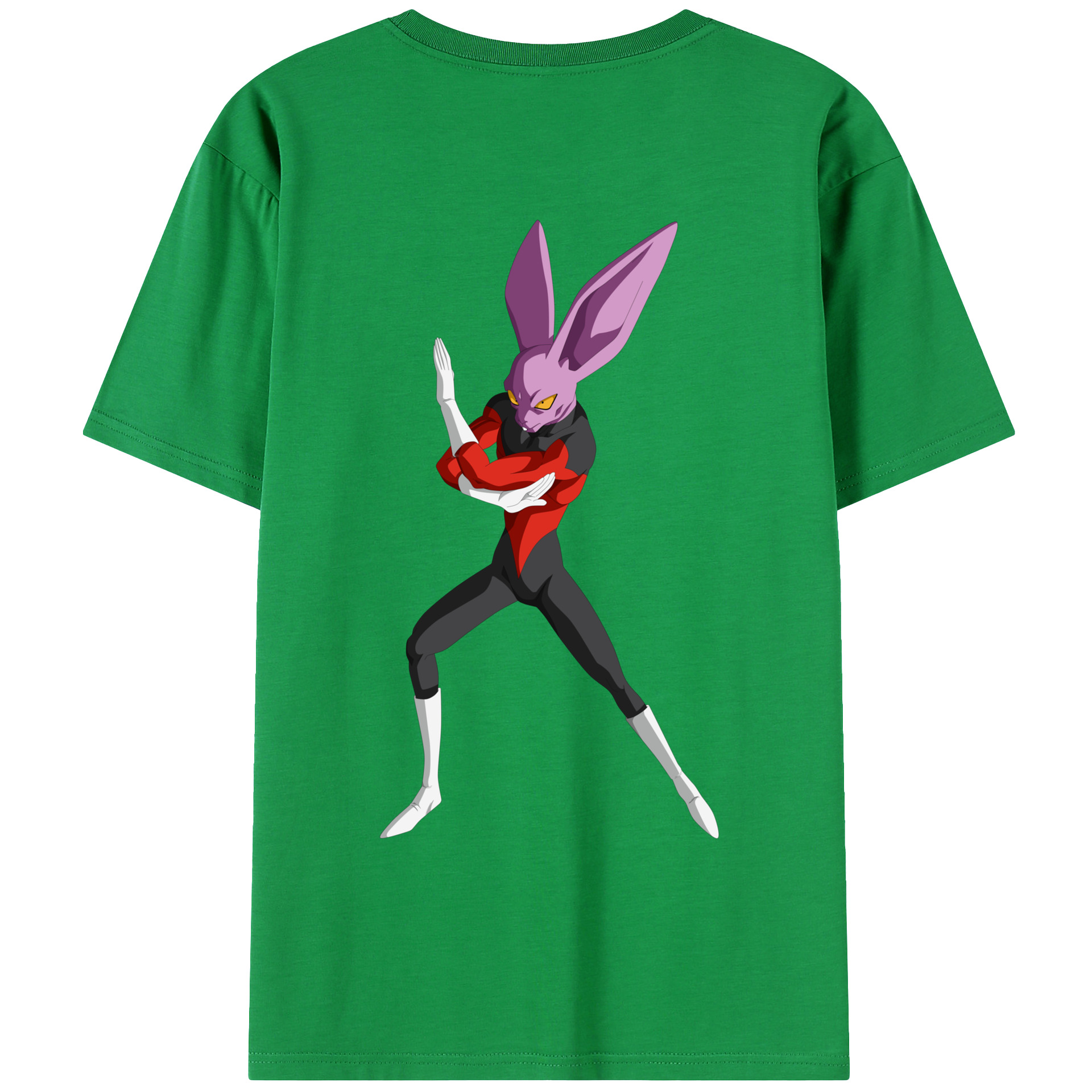 （画像用） ドラゴンボール ビルス 破壊神ビルス DRAGON BALL Beerus Birusu 綿100％ メンズ半袖Tシャツ（バックプリント） 通気性