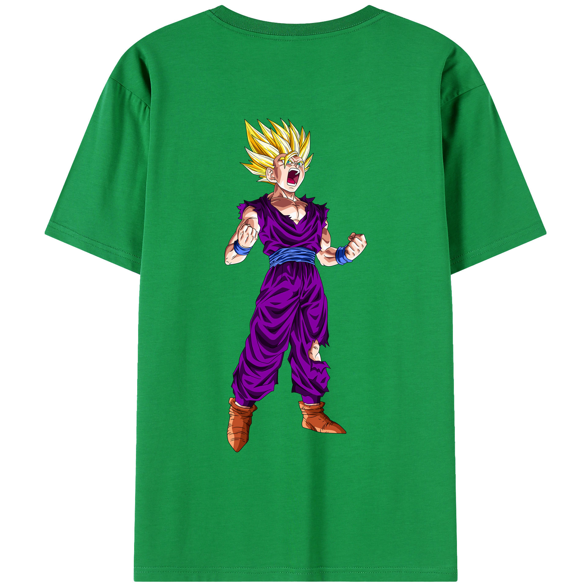 （画像用） ドラゴンボール 孫 悟飯（そんごはん）DRAGON BALL Son Gohan 綿100％ メンズ半袖Tシャツ（バックプリント） 通気性