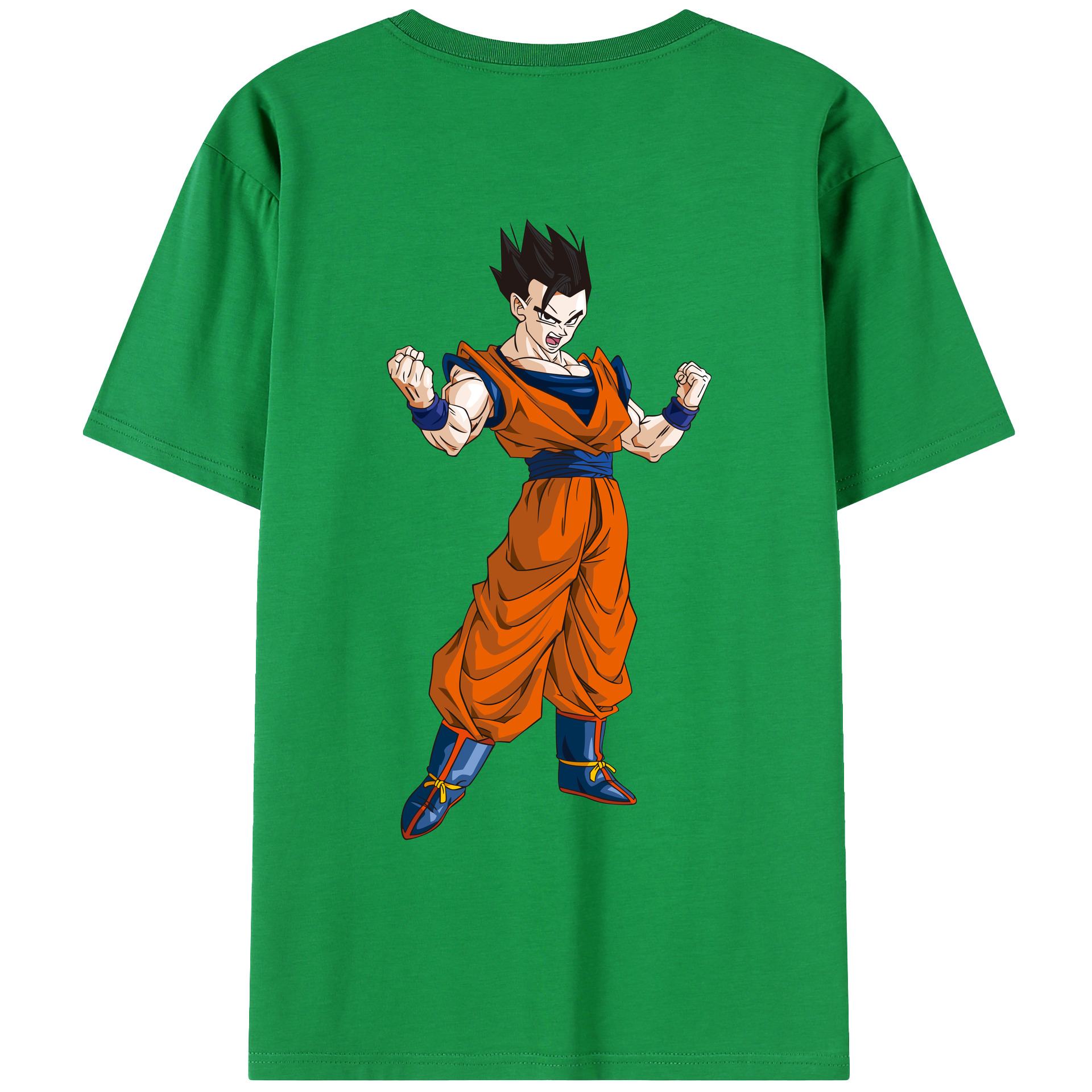 （画像用） ドラゴンボール 孫 悟飯（そんごはん）DRAGON BALL Son Gohan 綿100％ メンズ半袖Tシャツ（バックプリント） 通気性