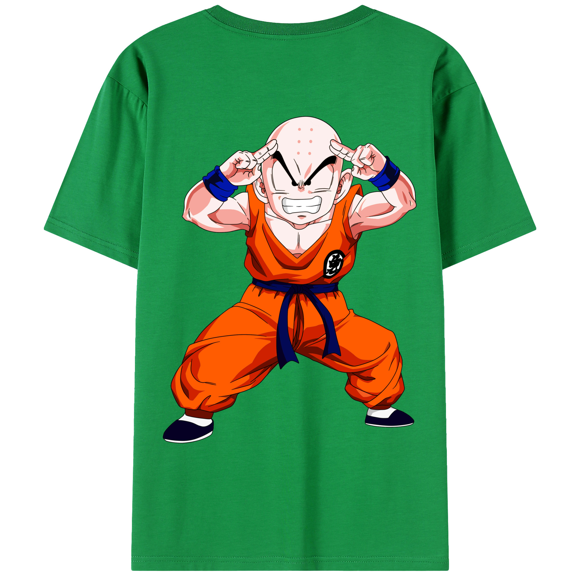 （画像用） ドラゴンボール クリリン DRAGON BALL krillin 綿100％ メンズ半袖Tシャツ（バックプリント） 通気性