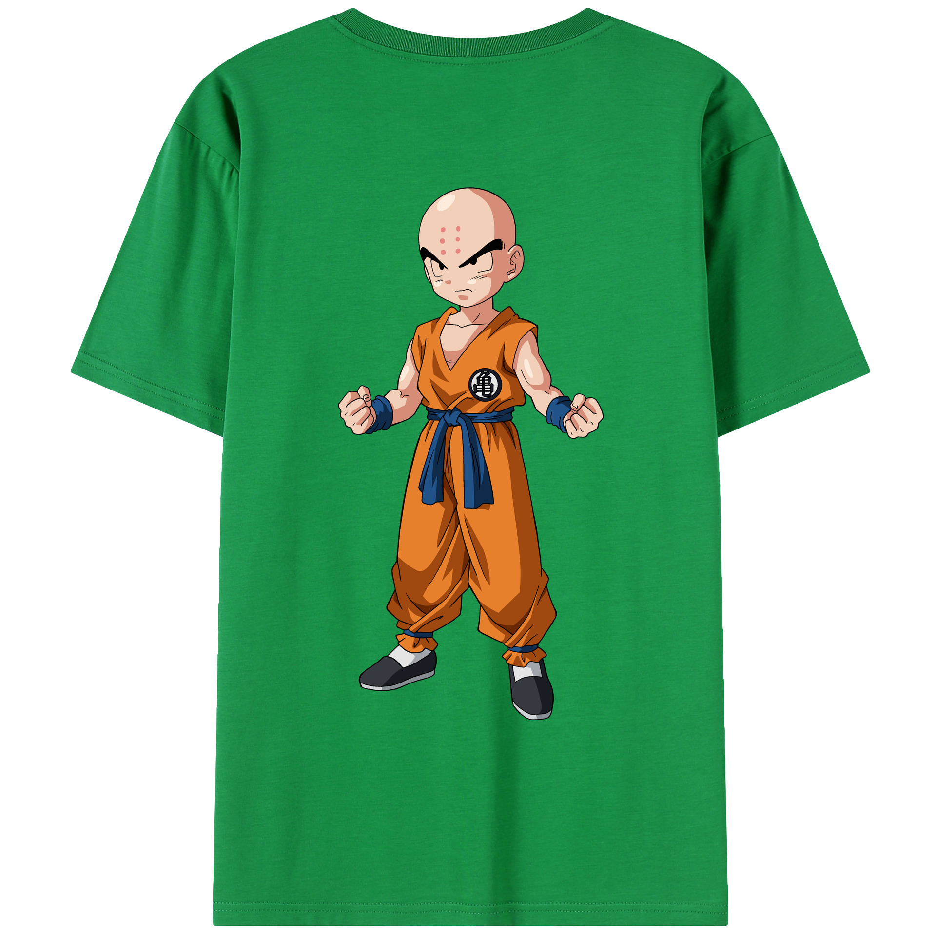 （画像用） ドラゴンボール クリリン DRAGON BALL krillin 綿100％ メンズ半袖Tシャツ（バックプリント） 通気性