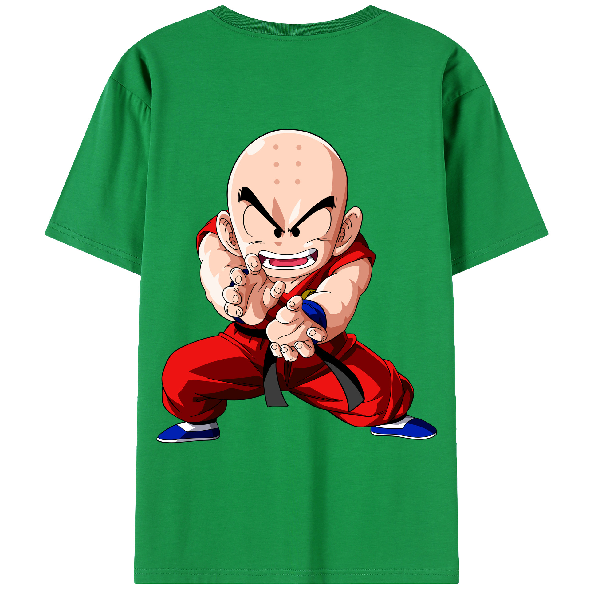 （画像用） ドラゴンボール クリリン DRAGON BALL krillin 綿100％ メンズ半袖Tシャツ（バックプリント） 通気性