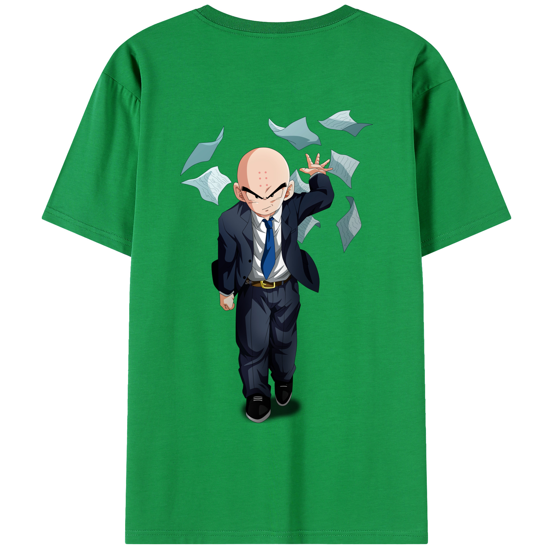 （画像用） ドラゴンボール クリリン DRAGON BALL krillin 綿100％ メンズ半袖Tシャツ（バックプリント） 通気性