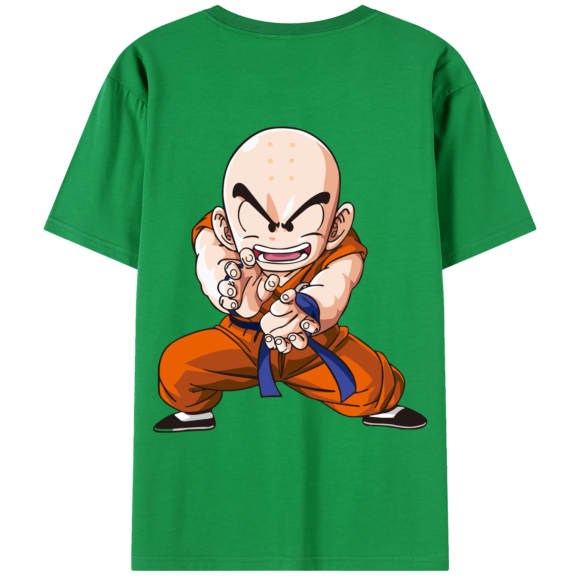 （画像用） ドラゴンボール クリリン DRAGON BALL krillin 綿100％ メンズ半袖Tシャツ（バックプリント） 通気性