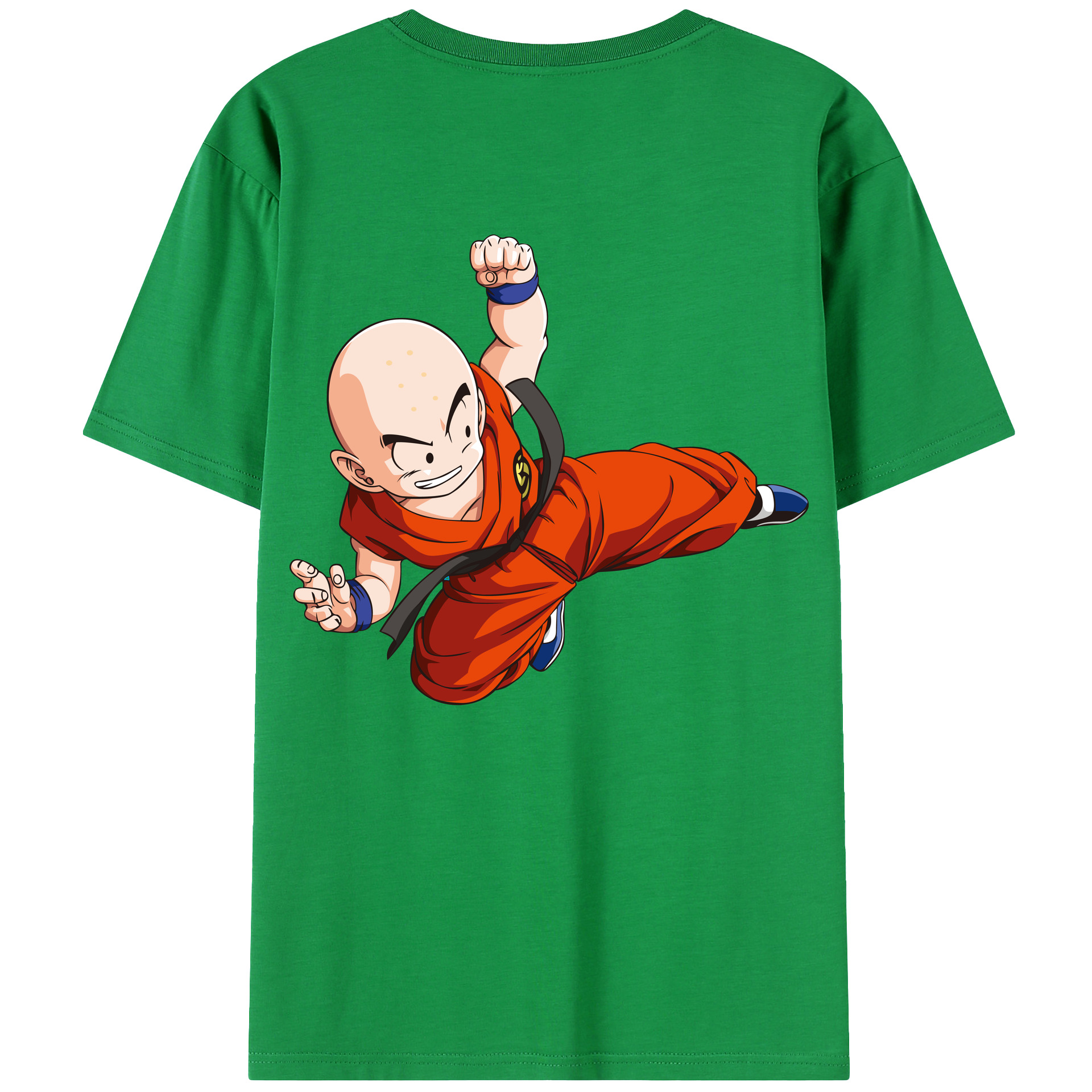 （画像用） ドラゴンボール クリリン DRAGON BALL krillin 綿100％ メンズ半袖Tシャツ（バックプリント） 通気性