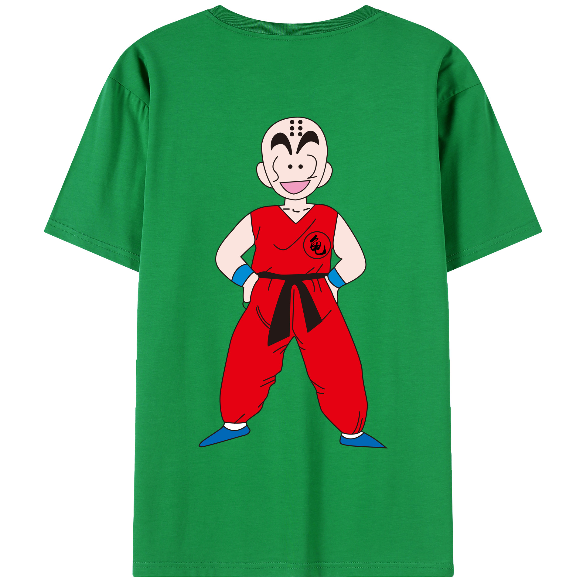 （画像用） ドラゴンボール クリリン DRAGON BALL krillin 綿100％ メンズ半袖Tシャツ（バックプリント） 通気性