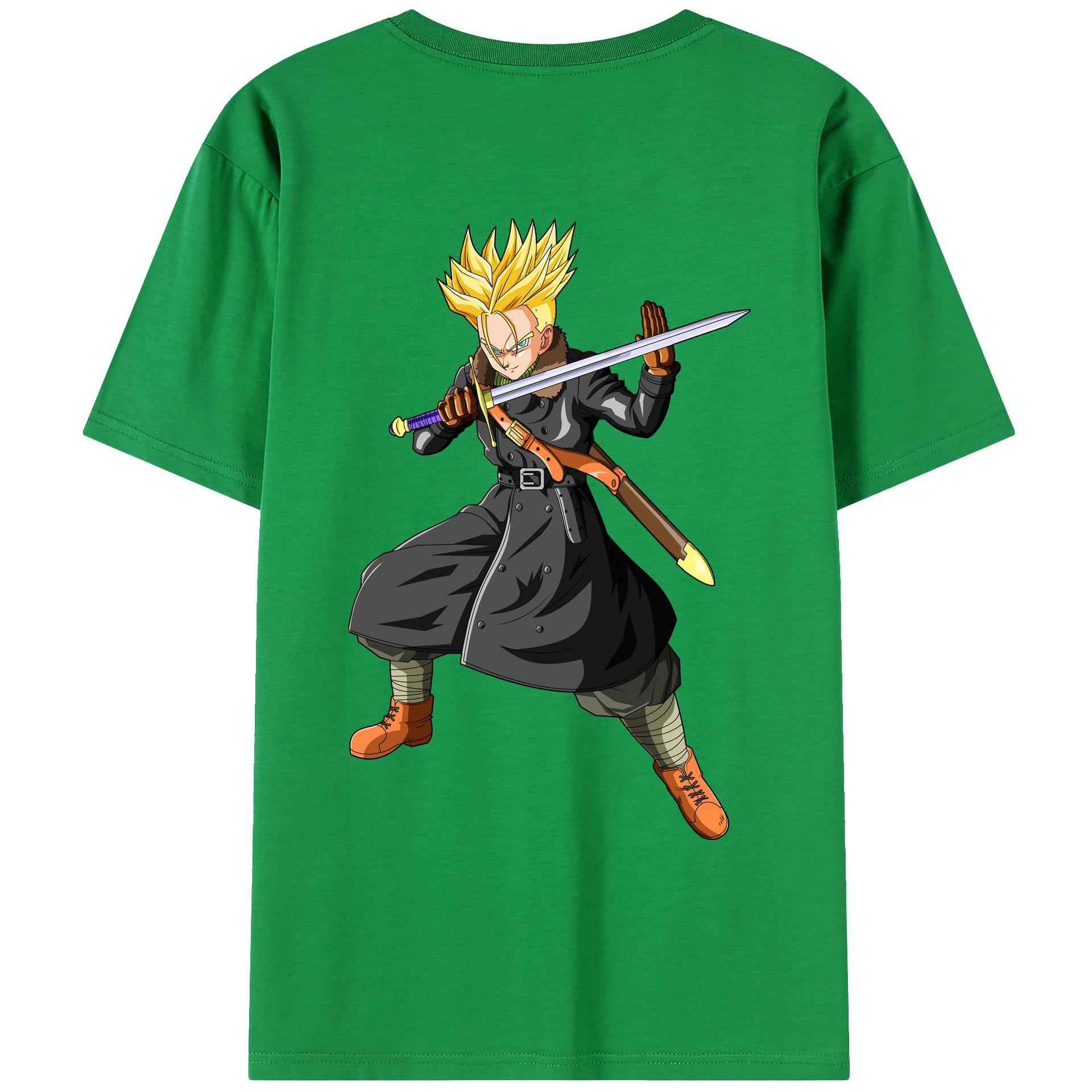 （画像用） ドラゴンボール トランクス（Torankusu）DRAGON BALL Trunks 綿100％ メンズ半袖Tシャツ（バックプリント） 通気性
