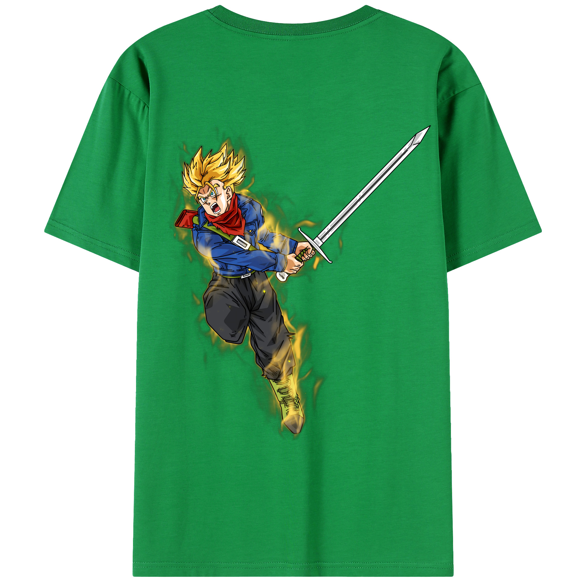 （画像用） ドラゴンボール トランクス（Torankusu）DRAGON BALL Trunks 綿100％ メンズ半袖Tシャツ（バックプリント） 通気性