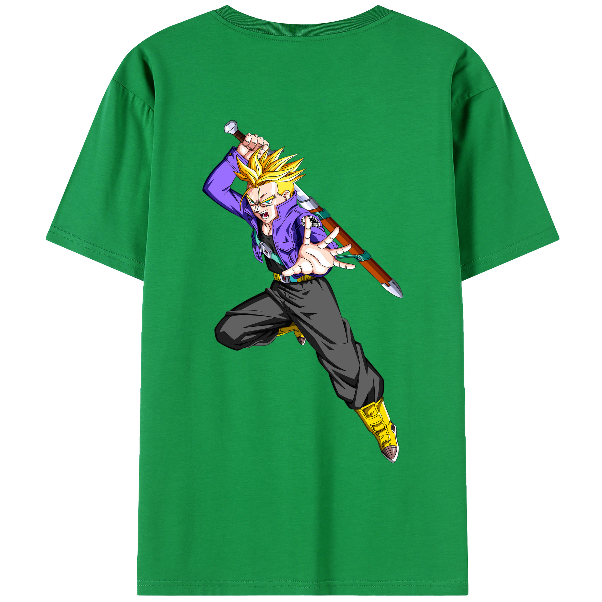 （画像用） ドラゴンボール トランクス（Torankusu）DRAGON BALL Trunks 綿100％ メンズ半袖Tシャツ（バックプリント） 通気性