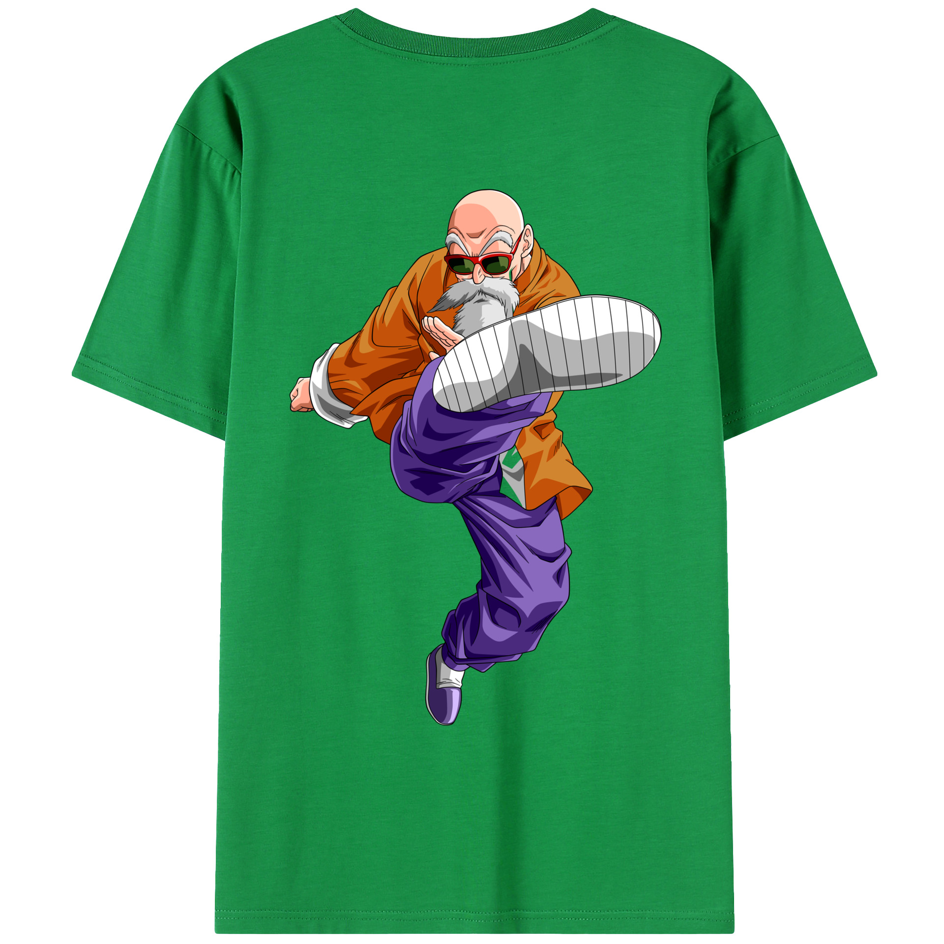 （画像用） ドラゴンボール 亀仙人（かめせんにん） DRAGON BALL Master Roshi Kame Sennin 綿100％ メンズ半袖Tシャツ（バックプリント） 通気性