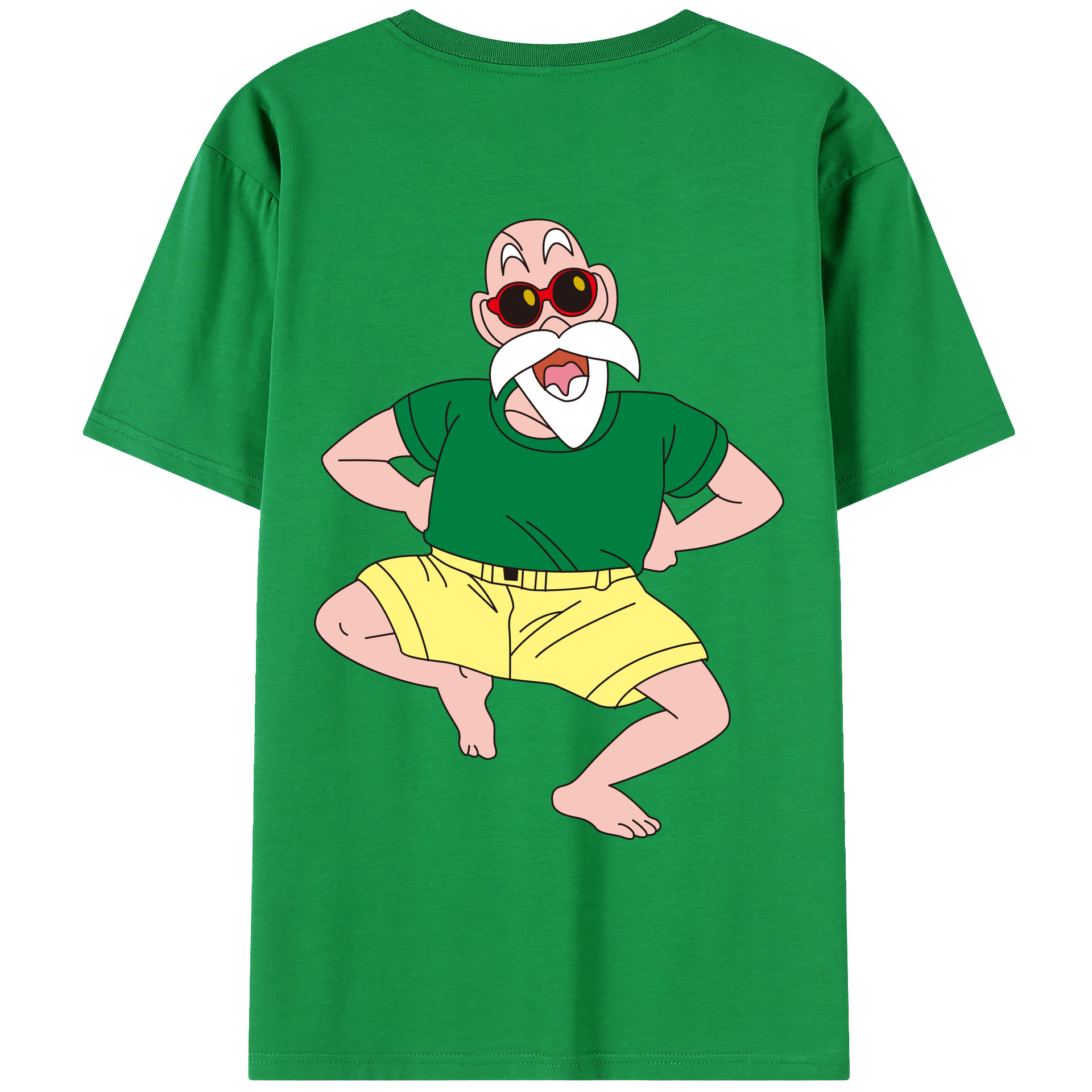 （画像用） ドラゴンボール 亀仙人（かめせんにん） DRAGON BALL Master Roshi Kame Sennin 綿100％ メンズ半袖Tシャツ（バックプリント） 通気性