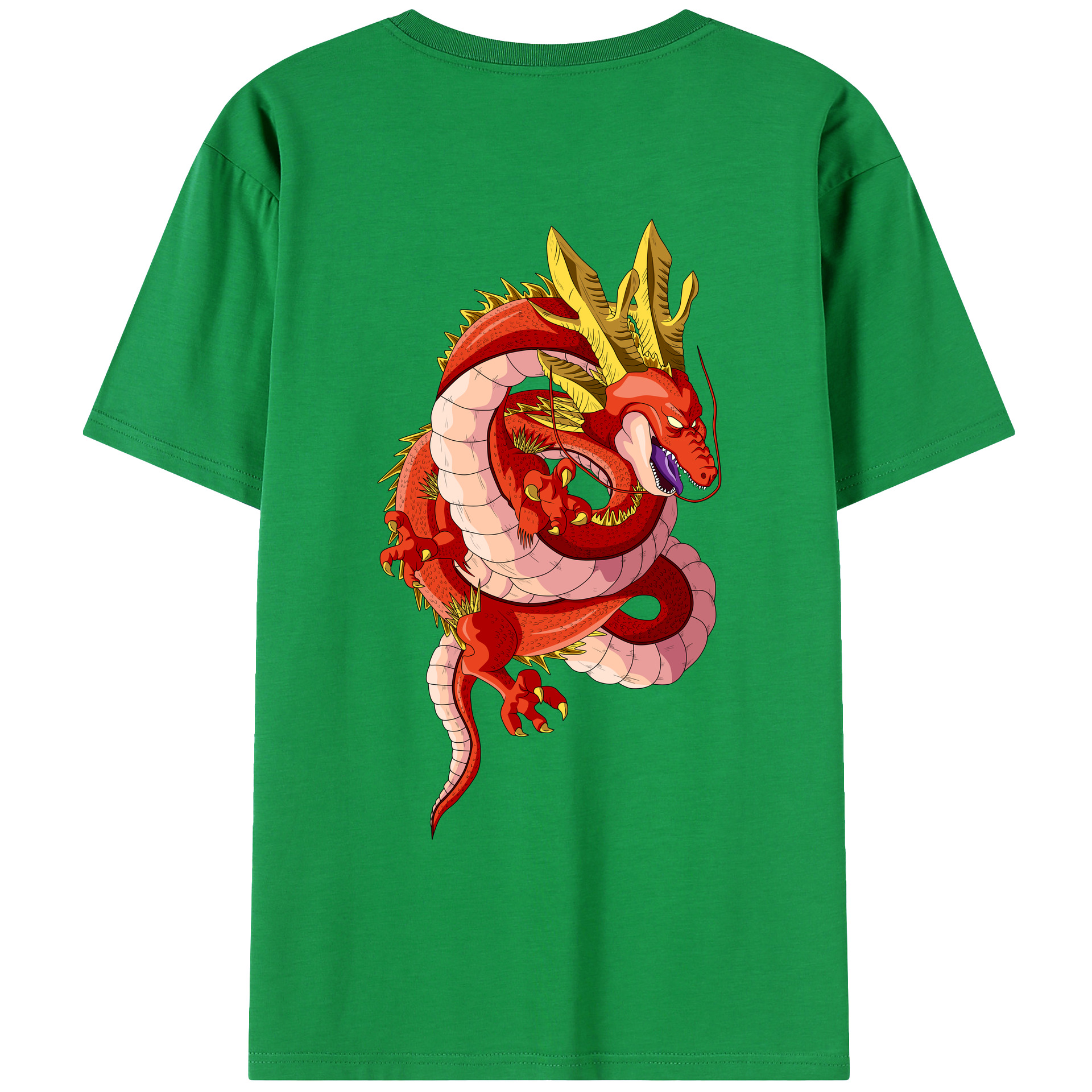 （画像用） ドラゴンボール 神龍 シェンロン DRAGON BALL Shenron 綿100％ メンズ半袖Tシャツ（バックプリント） 通気性