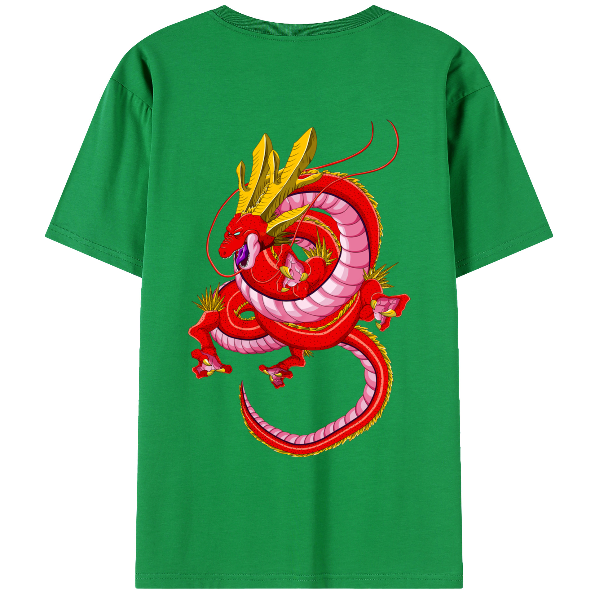 （画像用） ドラゴンボール 神龍 シェンロン DRAGON BALL Shenron 綿100％ メンズ半袖Tシャツ（バックプリント） 通気性
