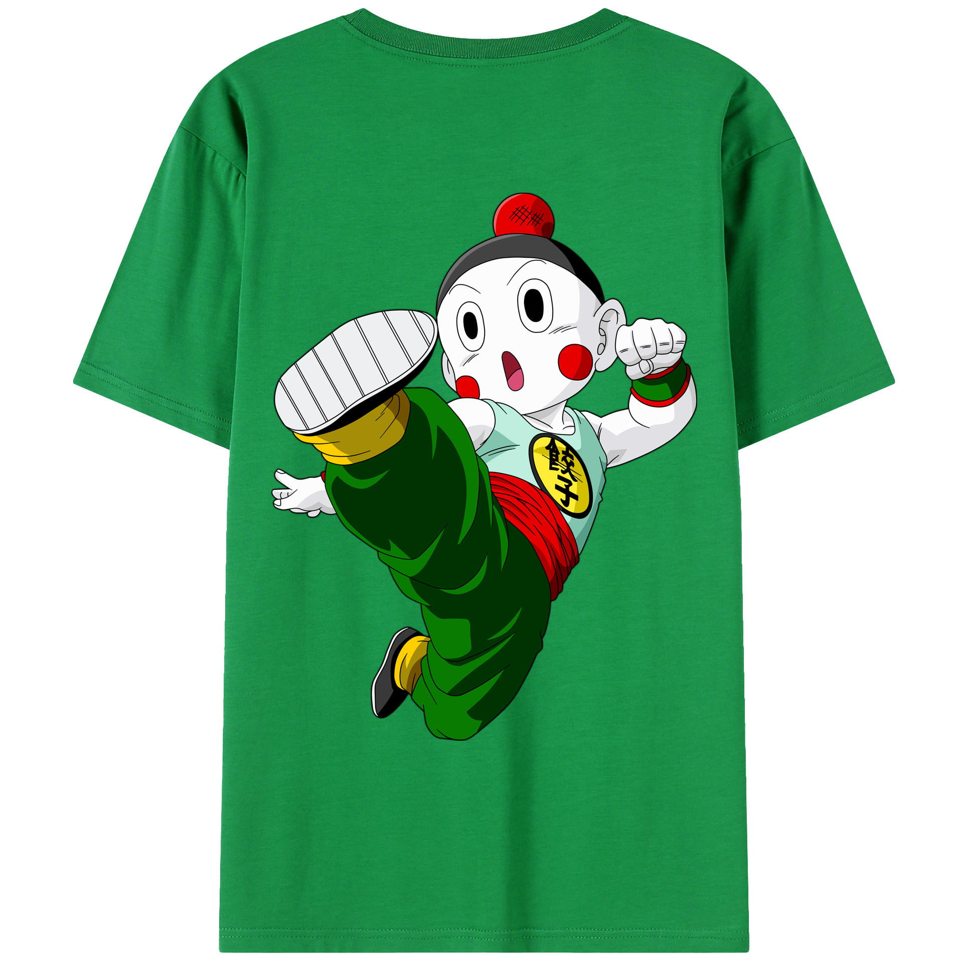 （画像用） ドラゴンボール 餃子（チャオズ）DRAGON BALL Chaoz 綿100％ メンズ半袖Tシャツ（バックプリント） 通気性
