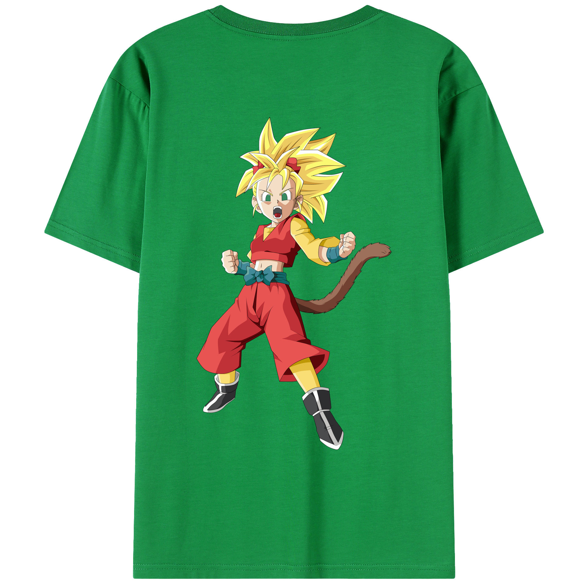 （画像用） ドラゴンボール カリフラ DRAGON BALL Caulifla 綿100％ メンズ半袖Tシャツ（バックプリント） 通気性