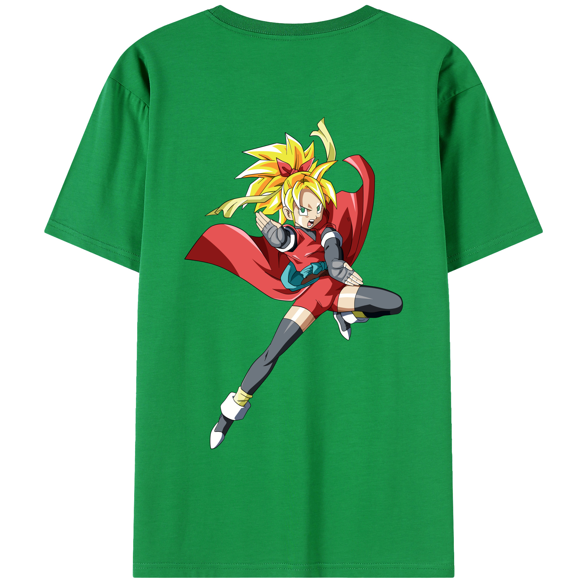 （画像用） ドラゴンボール カリフラ DRAGON BALL Caulifla 綿100％ メンズ半袖Tシャツ（バックプリント） 通気性