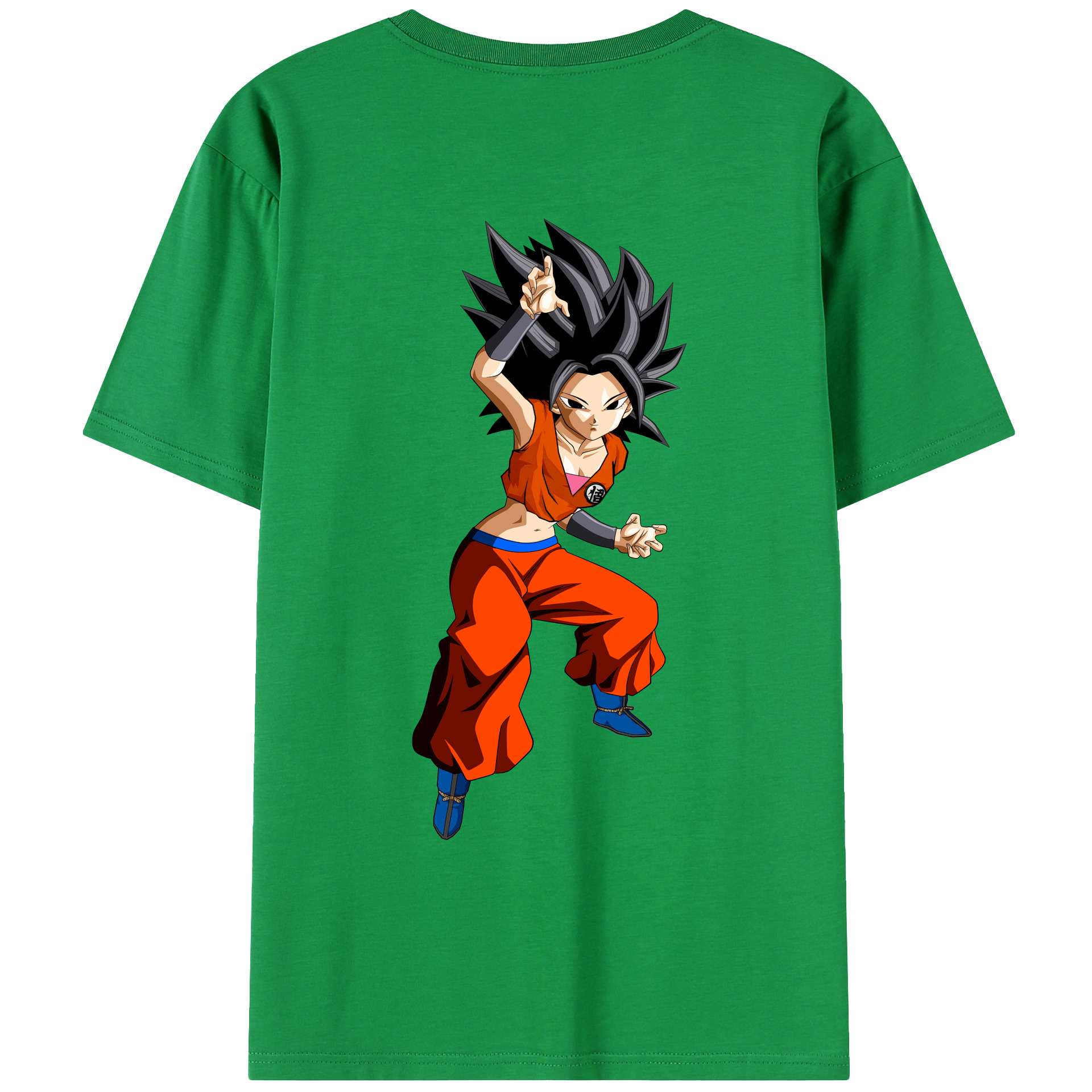 （画像用） ドラゴンボール カリフラ DRAGON BALL Caulifla 綿100％ メンズ半袖Tシャツ（バックプリント） 通気性