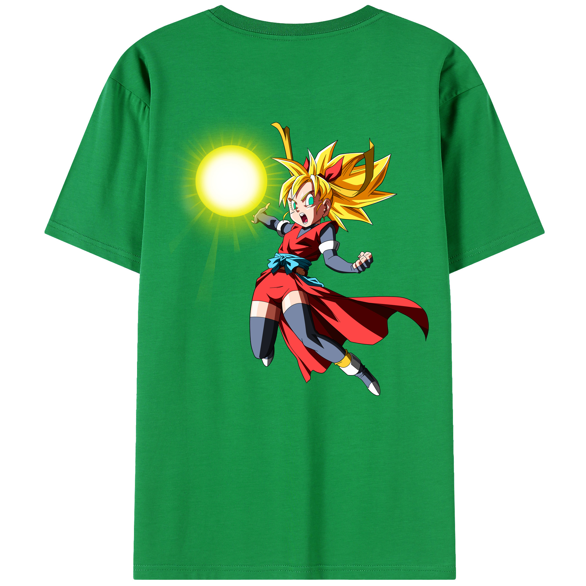 （画像用） ドラゴンボール カリフラ DRAGON BALL Caulifla 綿100％ メンズ半袖Tシャツ（バックプリント） 通気性