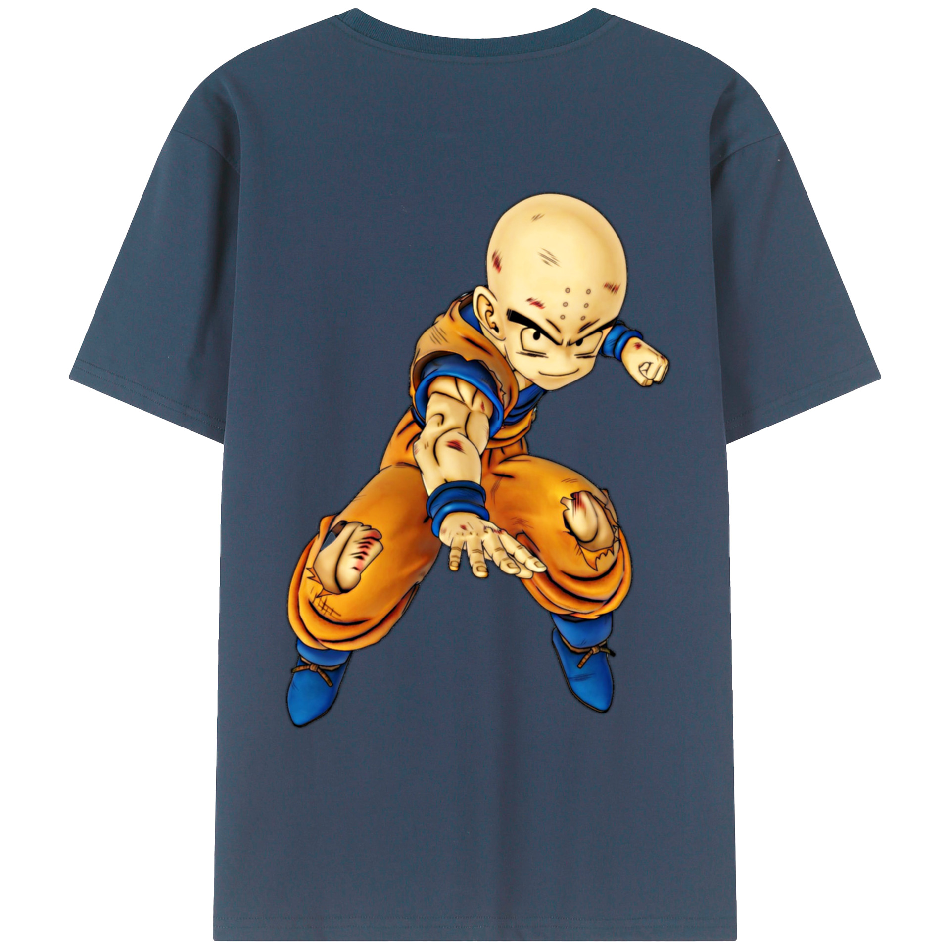 （画像用） ドラゴンボール クリリン DRAGON BALL krillin 綿100％ メンズ半袖Tシャツ（バックプリント） 通気性