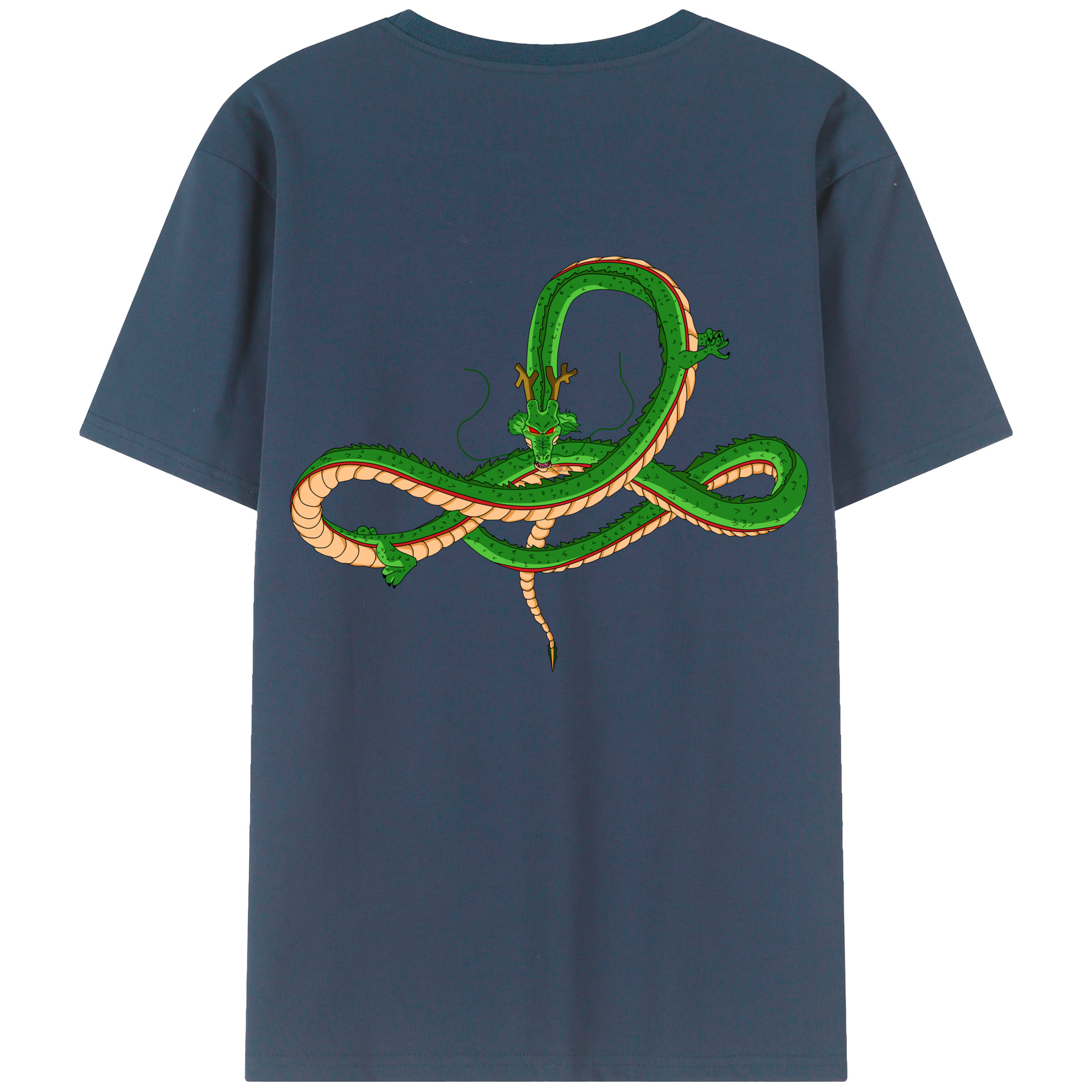 （画像用） ドラゴンボール 神龍 シェンロン DRAGON BALL Shenron 綿100％ メンズ半袖Tシャツ（バックプリント） 通気性