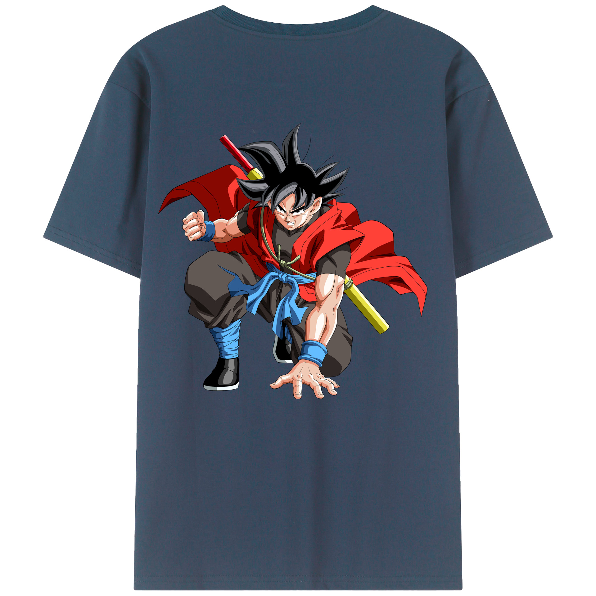 （画像用） ドラゴンボール 孫悟空（そん ごくう）Son Goku カカロット DRAGON BALL Kakarotto 綿100％ メンズ半袖Tシャツ（バックプリント） 通気性