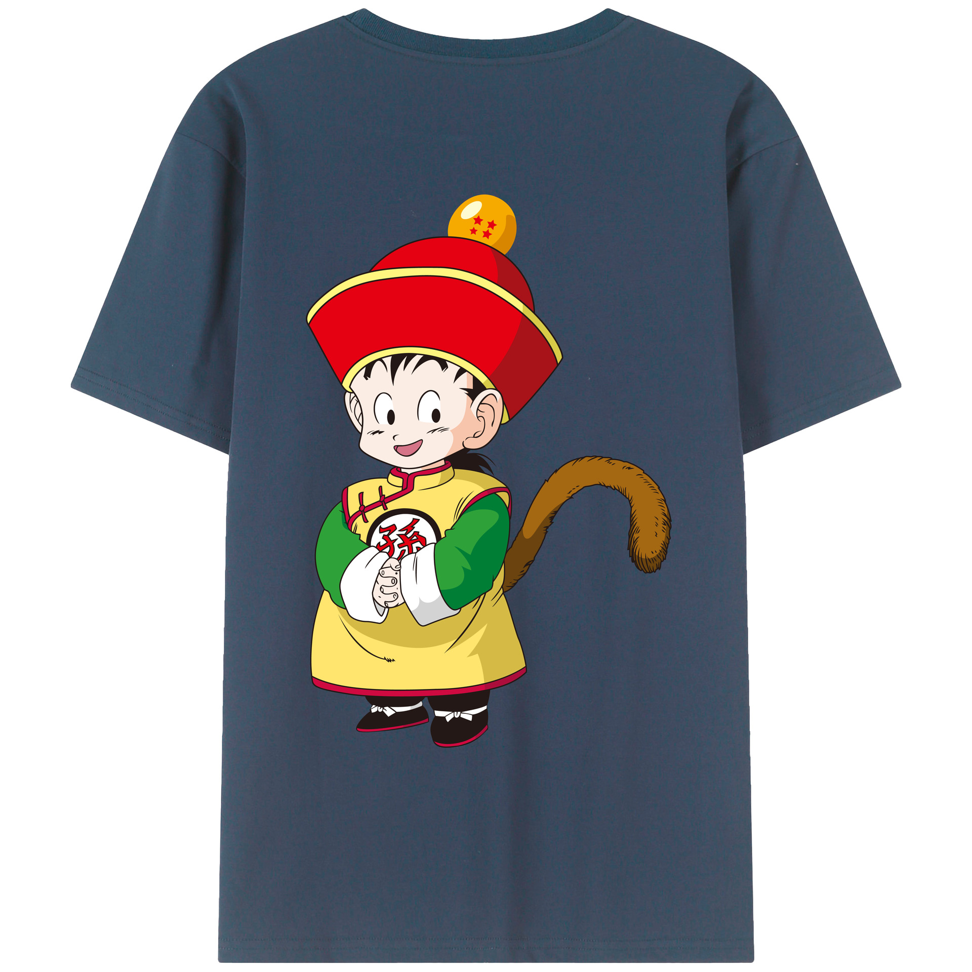 （画像用） ドラゴンボール 孫悟空（そん ごくう）Son Goku カカロット DRAGON BALL Kakarotto 綿100％ メンズ半袖Tシャツ（バックプリント） 通気性