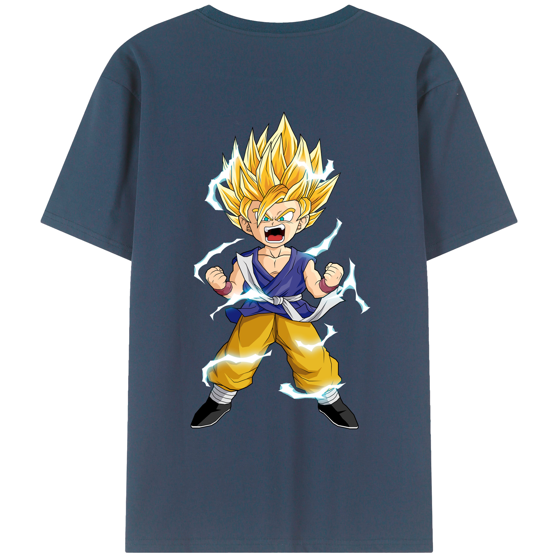 （画像用） ドラゴンボール 孫 悟飯（そんごはん）DRAGON BALL Son Gohan 綿100％ メンズ半袖Tシャツ（バックプリント） 通気性