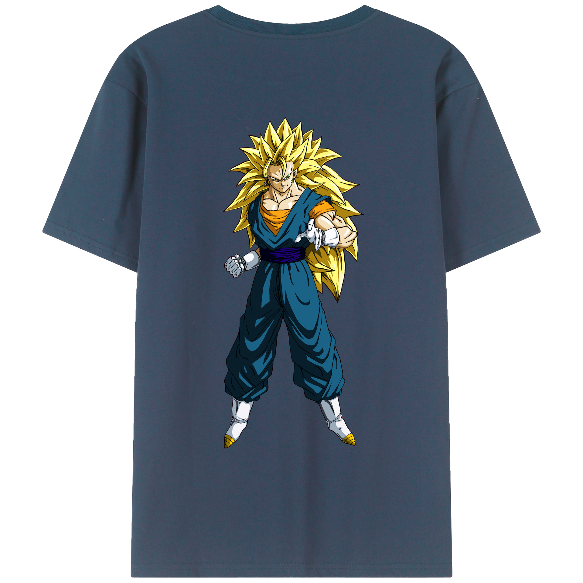 （画像用） ドラゴンボール ベジット DRAGON BALL Vegetto 綿100％ メンズ半袖Tシャツ（バックプリント） 通気性