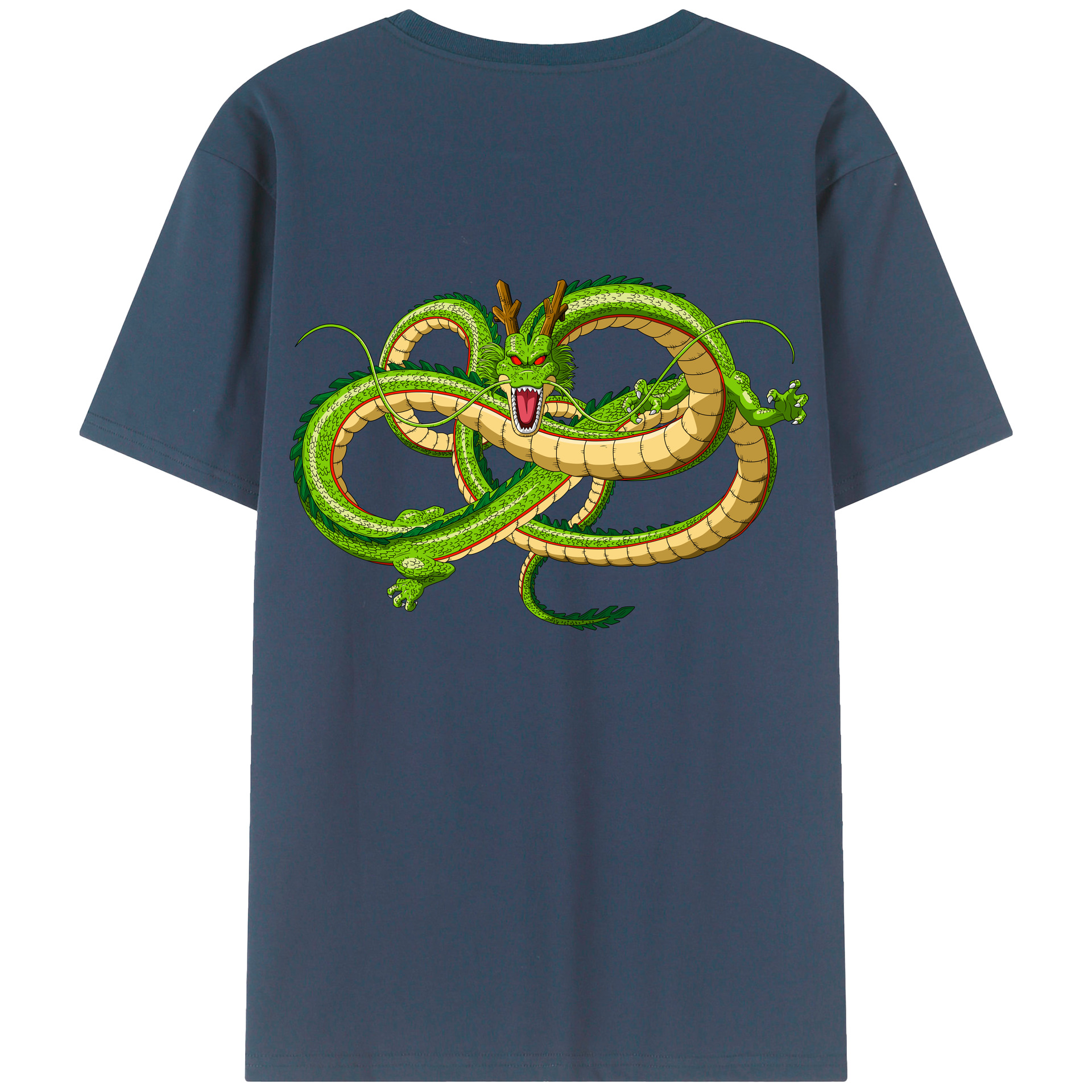 （画像用） ドラゴンボール 神龍 シェンロン DRAGON BALL Shenron 綿100％ メンズ半袖Tシャツ（バックプリント） 通気性