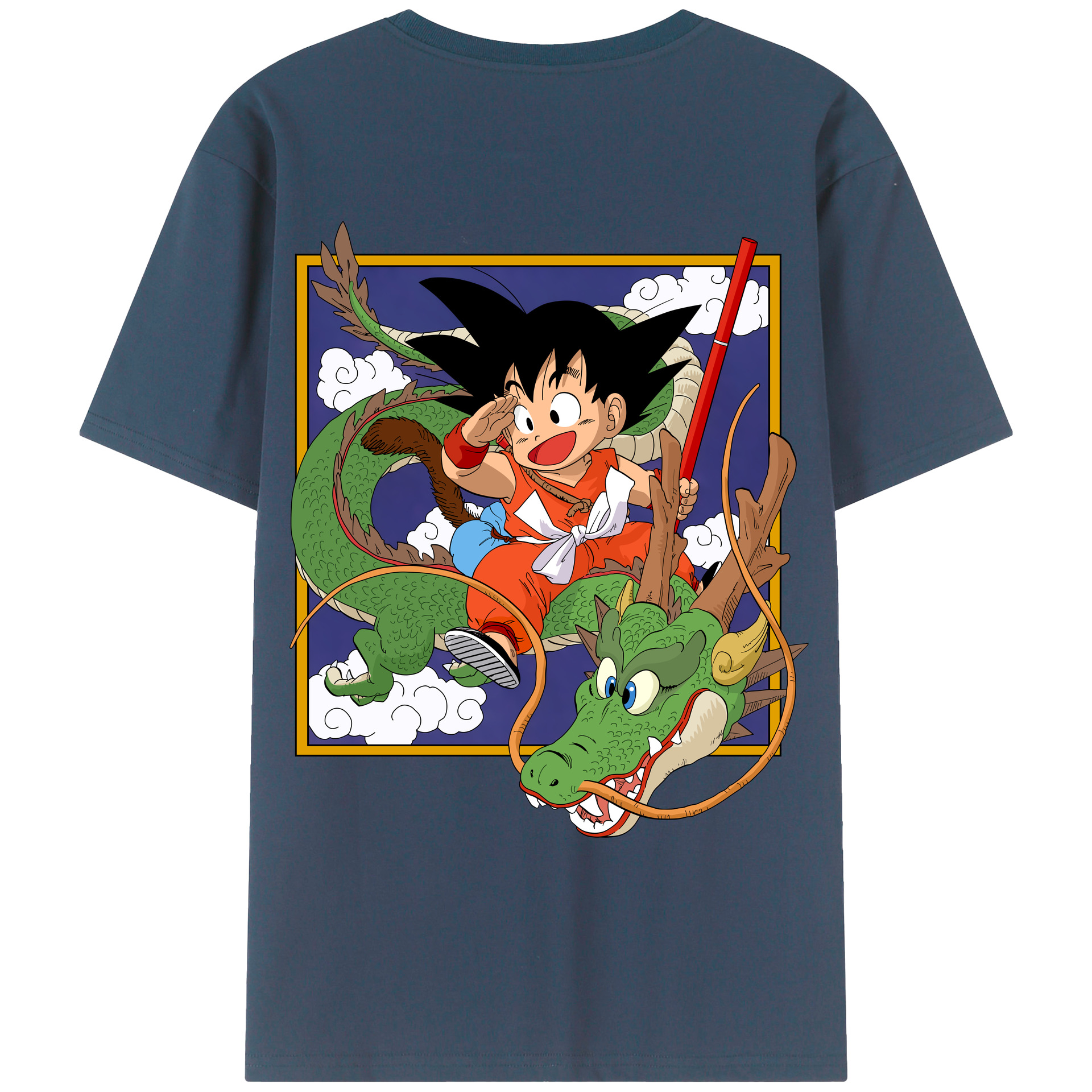 （画像用） ドラゴンボール 孫悟空（そん ごくう）Son Goku カカロット DRAGON BALL Kakarotto 綿100％ メンズ半袖Tシャツ（バックプリント） 通気性