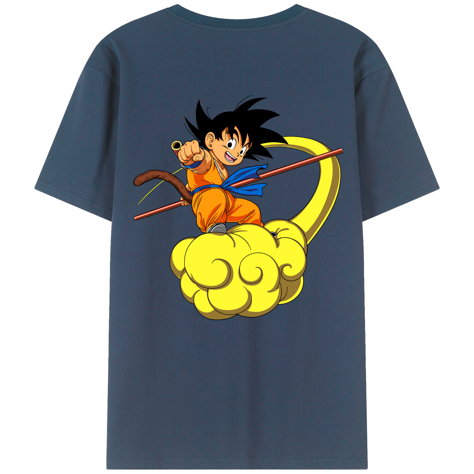 （画像用） ドラゴンボール 孫悟空（そん ごくう）Son Goku カカロット DRAGON BALL Kakarotto 綿100％ メンズ半袖Tシャツ（バックプリント） 通気性