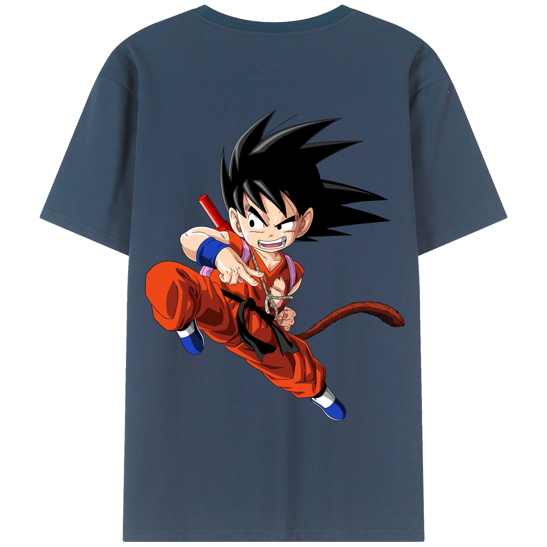 （画像用） ドラゴンボール 孫悟空（そん ごくう）Son Goku カカロット DRAGON BALL Kakarotto 綿100％ メンズ半袖Tシャツ（バックプリント） 通気性