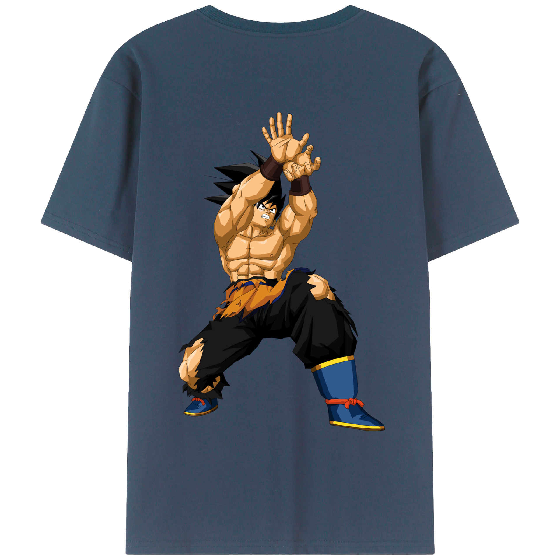 （画像用） ドラゴンボール 孫悟空（そん ごくう）Son Goku カカロット DRAGON BALL Kakarotto 綿100％ メンズ半袖Tシャツ（バックプリント） 通気性