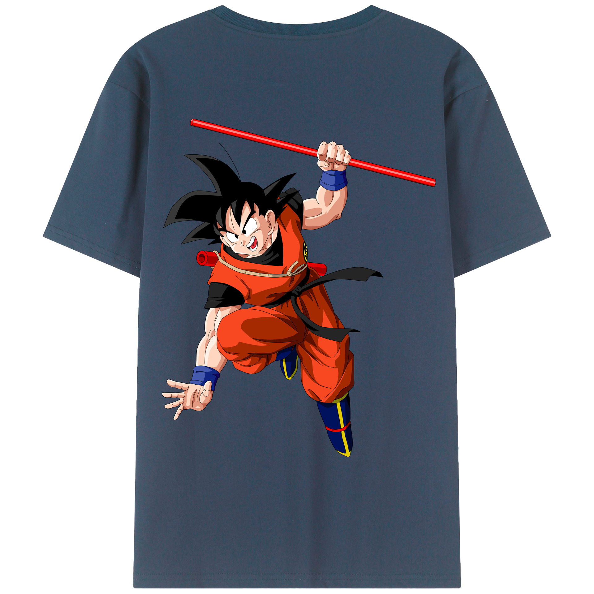 （画像用） ドラゴンボール 孫悟空（そん ごくう）Son Goku カカロット DRAGON BALL Kakarotto 綿100％ メンズ半袖Tシャツ（バックプリント） 通気性