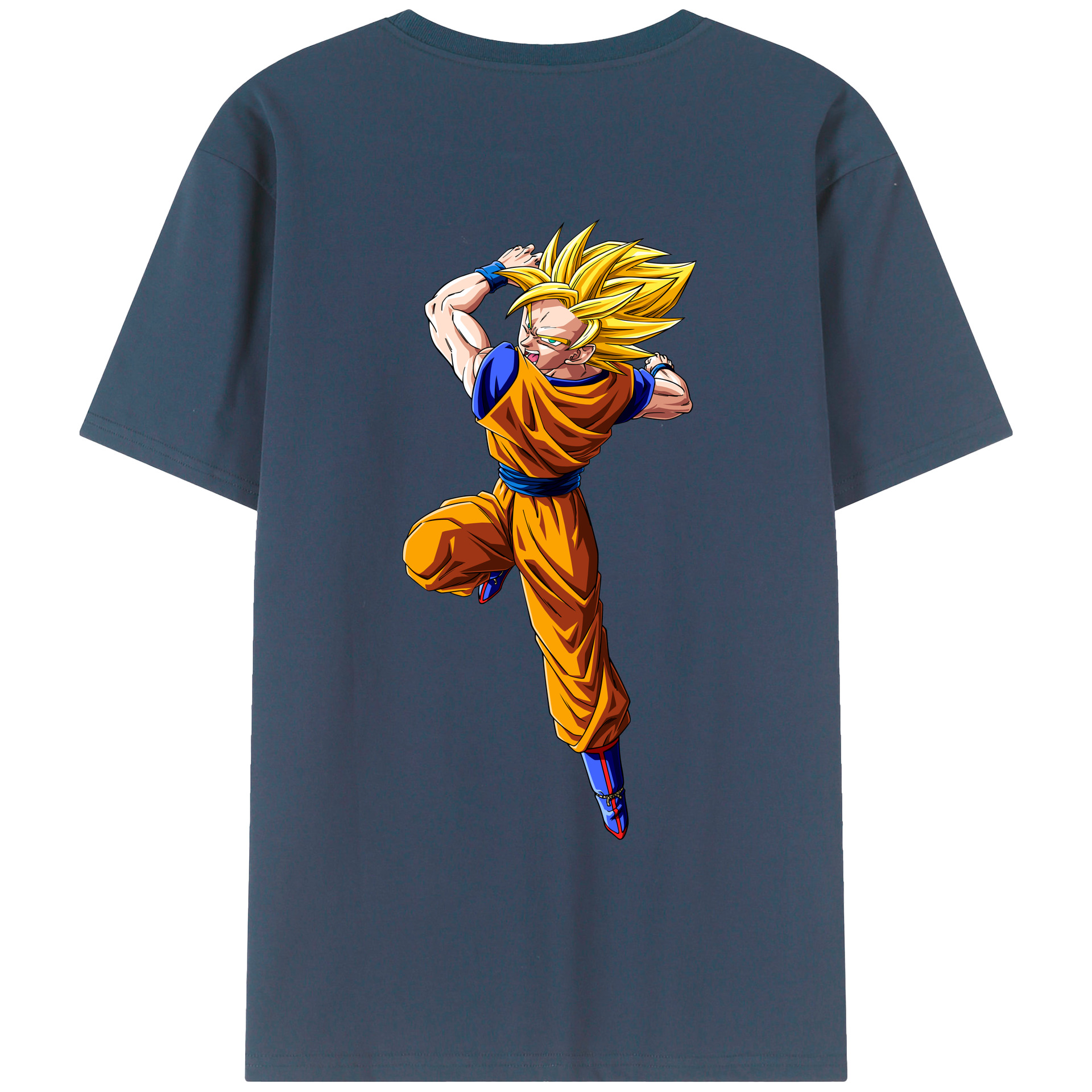 （画像用） ドラゴンボール 孫悟空（そん ごくう）Son Goku カカロット DRAGON BALL Kakarotto 綿100％ メンズ半袖Tシャツ（バックプリント） 通気性